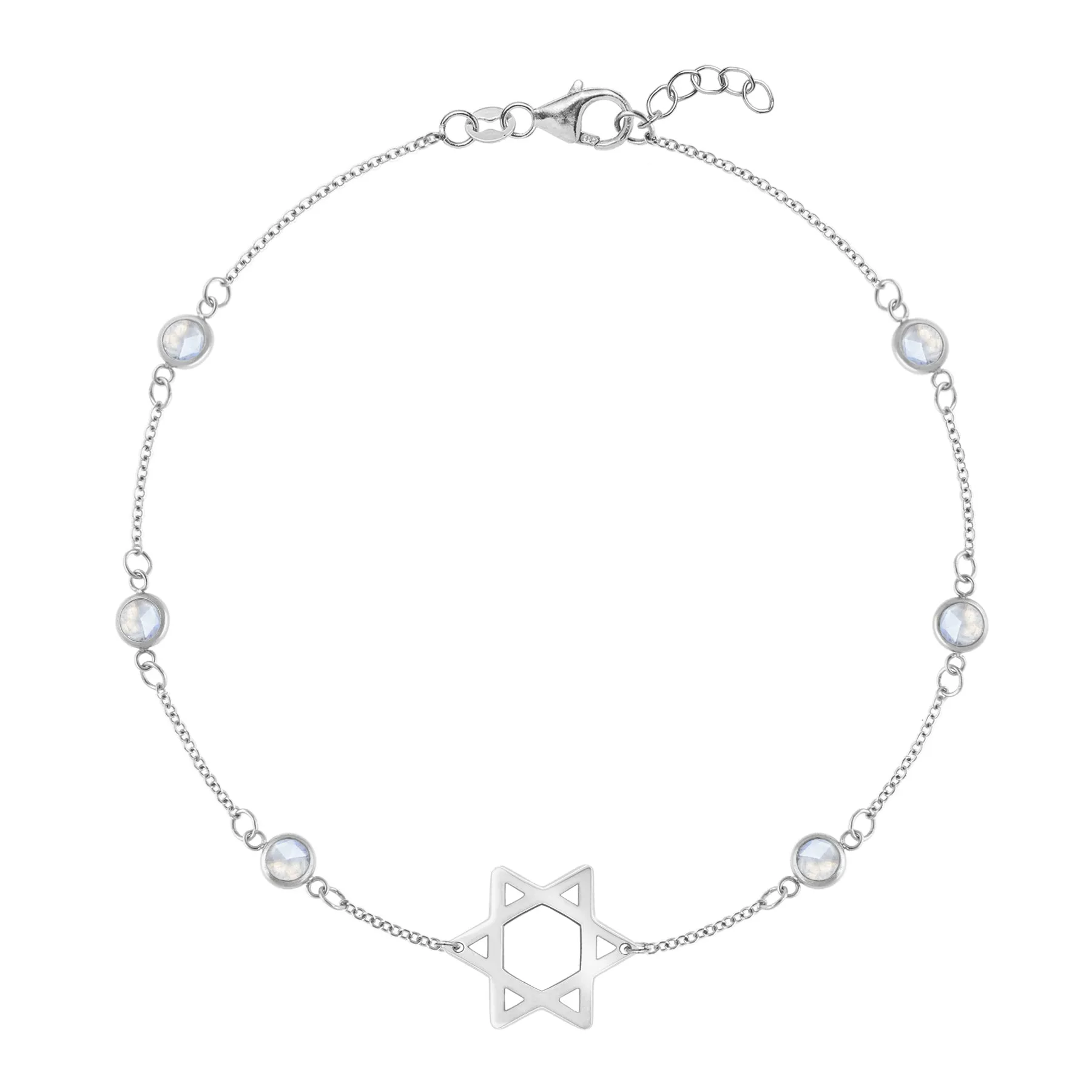 Bayberry Moonstone Star of David Bracelet in 14k Gold (June) sold by Haverhill product image thumbnail 4