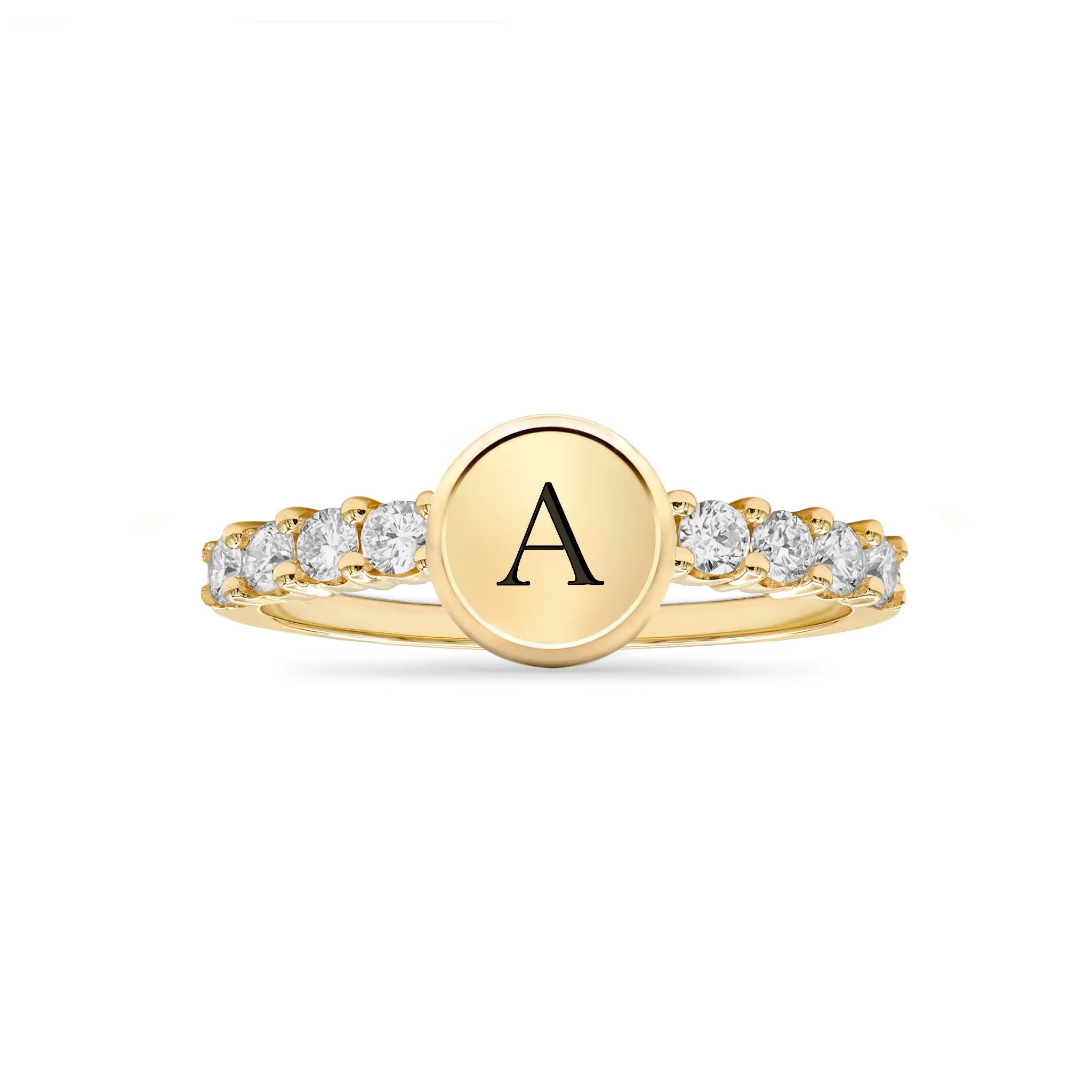 Rosecliff Letter Ring in 14k Gold sold by Haverhill product image thumbnail 5
