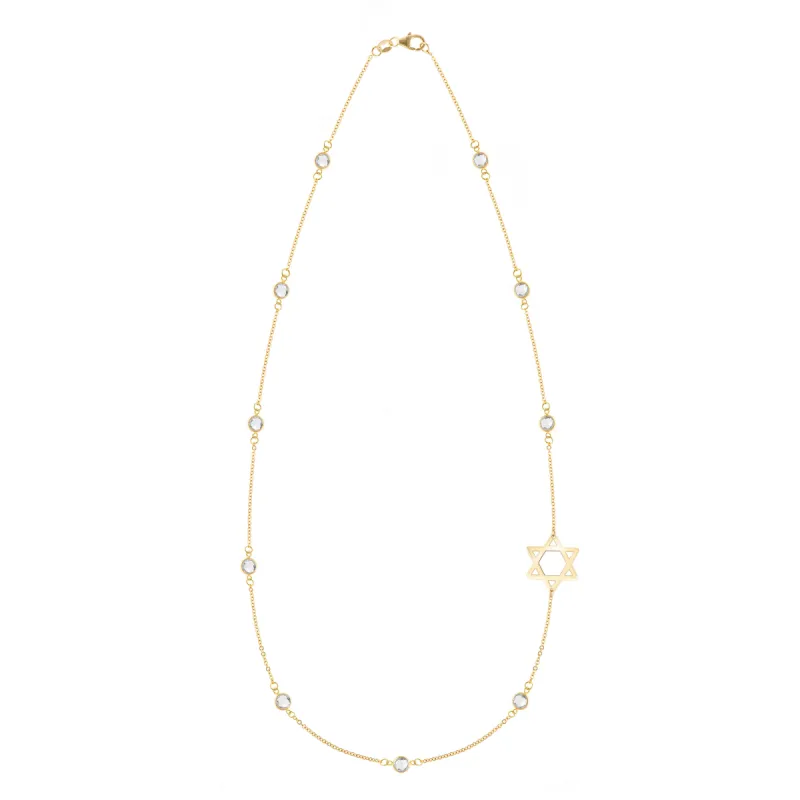 Bayberry Birthstone Star of David Necklace in 14k Gold sold by Haverhill