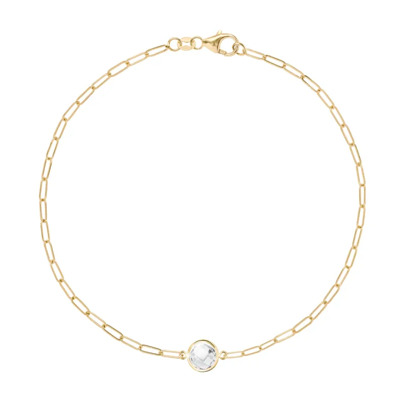 Grand 1 Birthstone Adelaide Mini Bracelet in 14k Gold sold by Haverhill