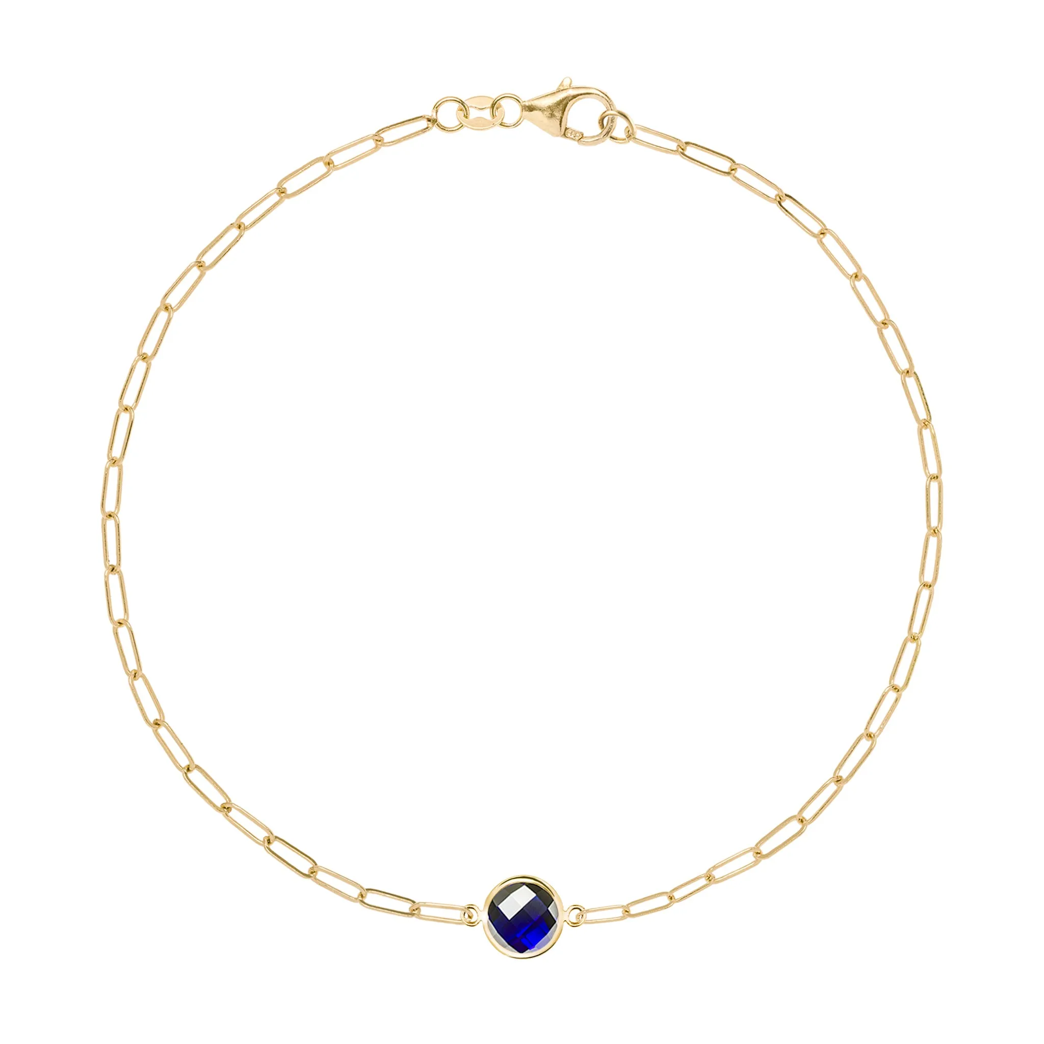 Grand 1 Sapphire Adelaide Mini Bracelet in 14k Gold (September) sold by Haverhill