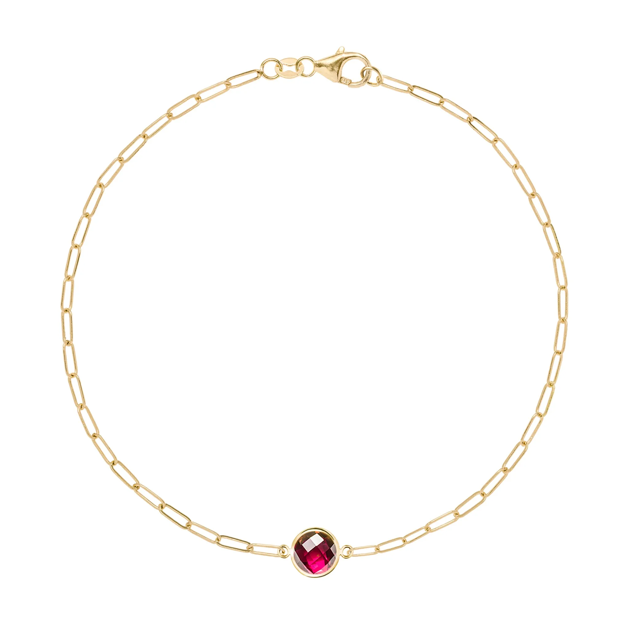 Grand 1 Ruby Adelaide Mini Bracelet in 14k Gold (July) sold by Haverhill