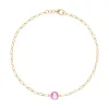 Grand 1 Pink Sapphire Adelaide Mini Bracelet in 14k Gold (October) sold by Haverhill