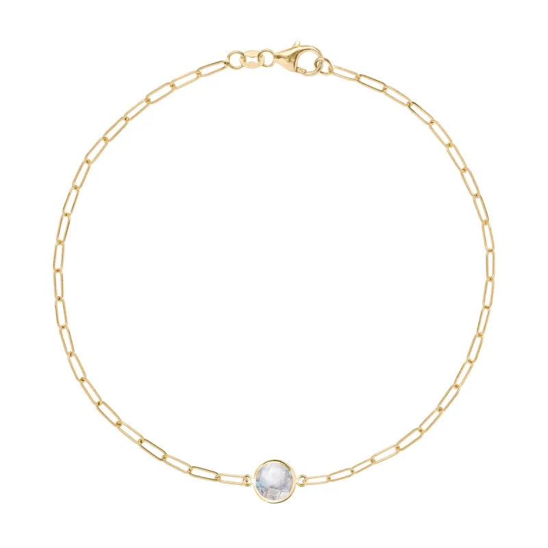 Grand 1 Moonstone Adelaide Mini Bracelet in 14k Gold (June) sold by Haverhill