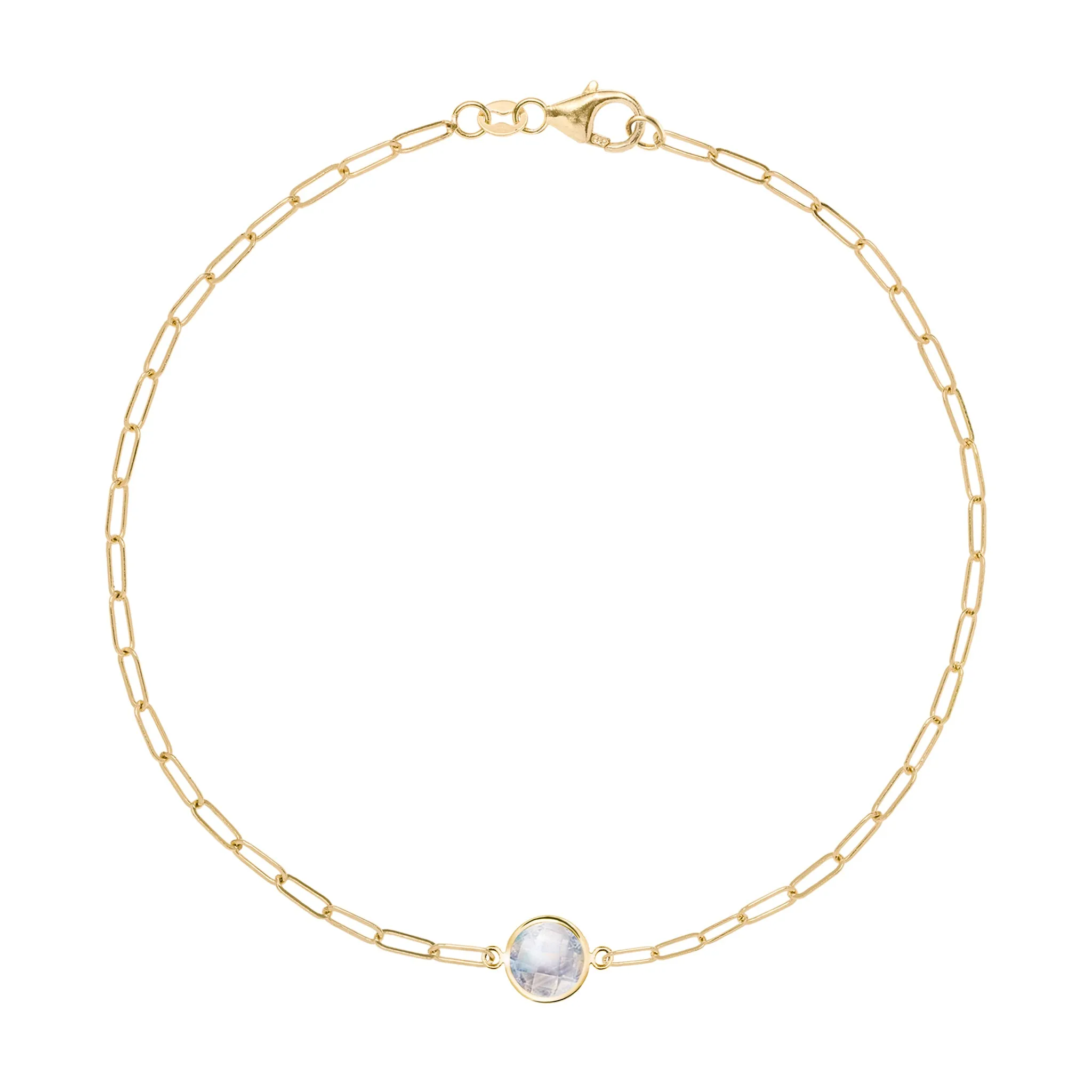 Grand 1 Moonstone Adelaide Mini Bracelet in 14k Gold (June) sold by Haverhill