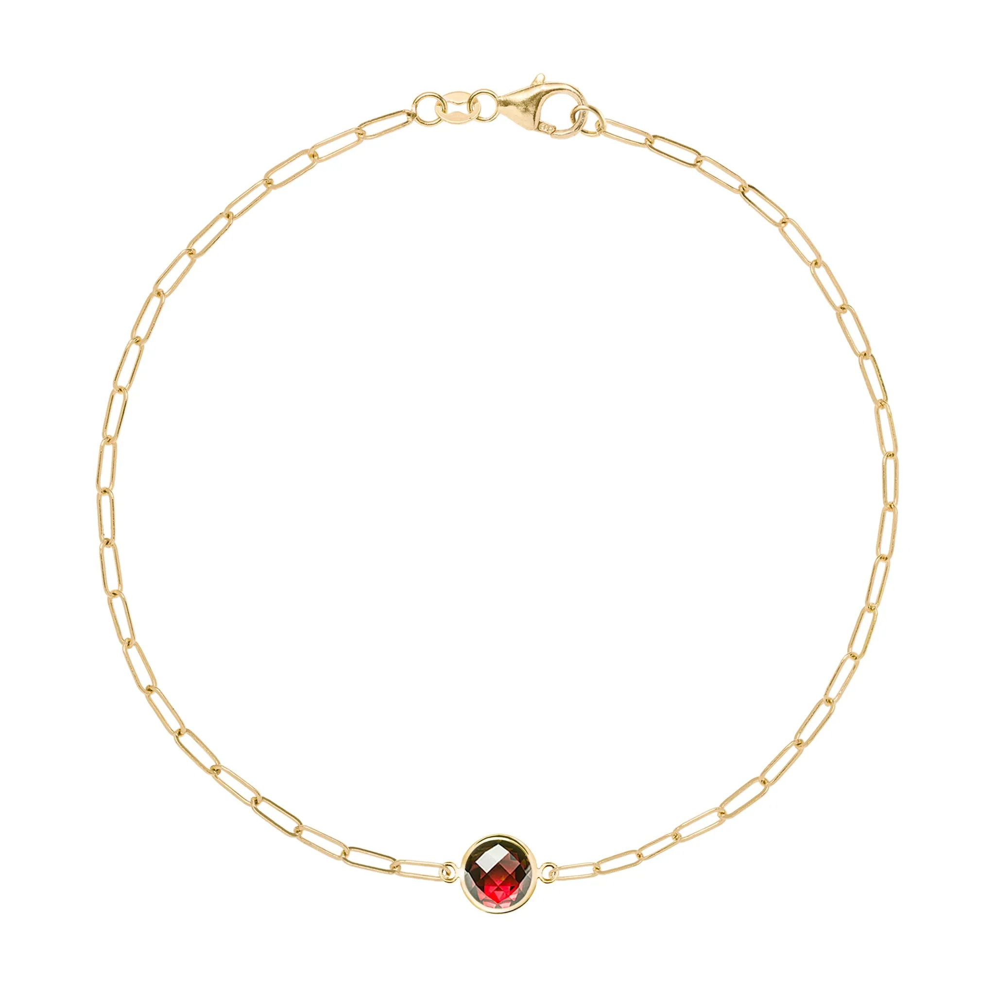 Grand 1 Garnet Adelaide Mini Bracelet in 14k Gold (January) sold by Haverhill