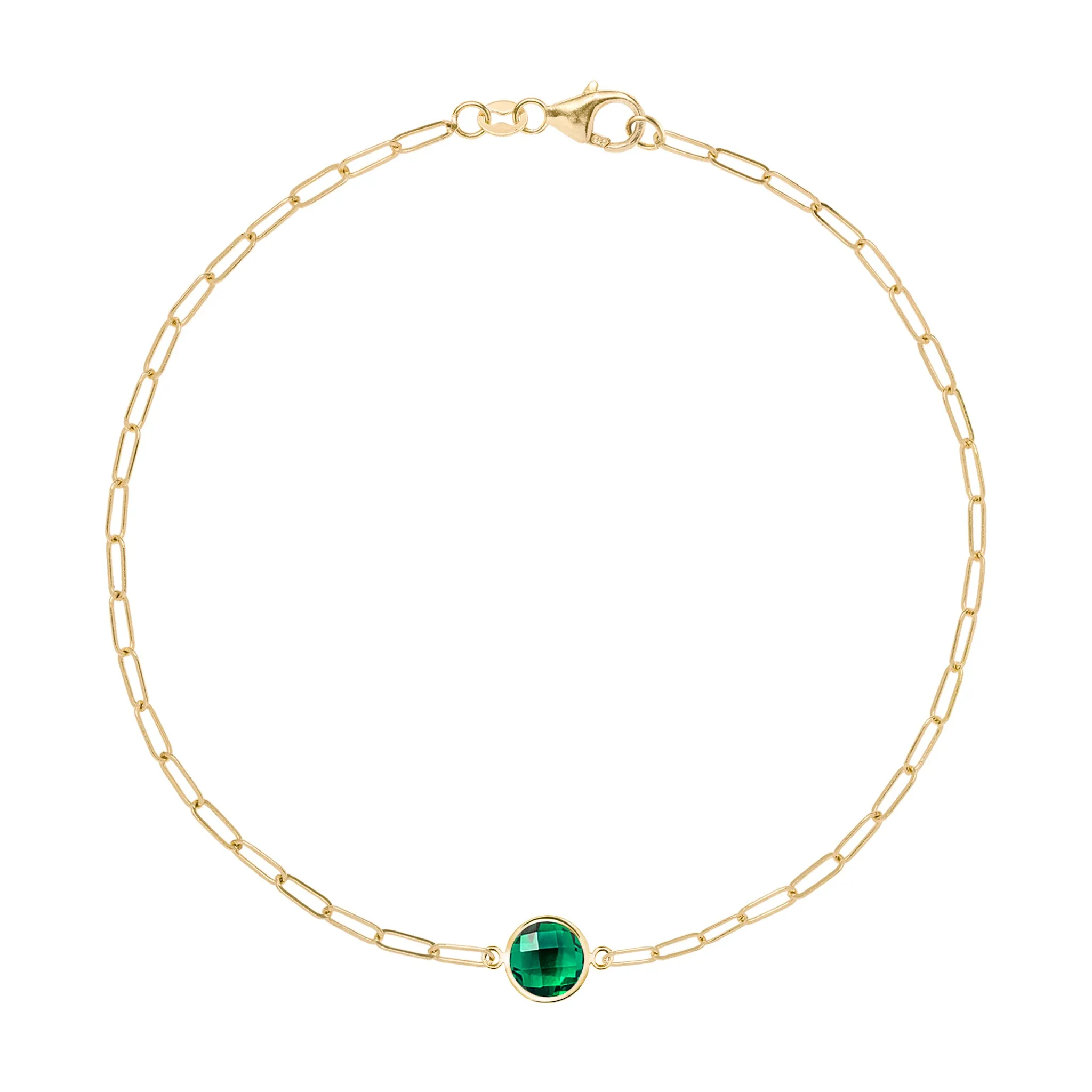 Grand 1 Emerald Adelaide Mini Bracelet in 14k Gold (May) sold by Haverhill