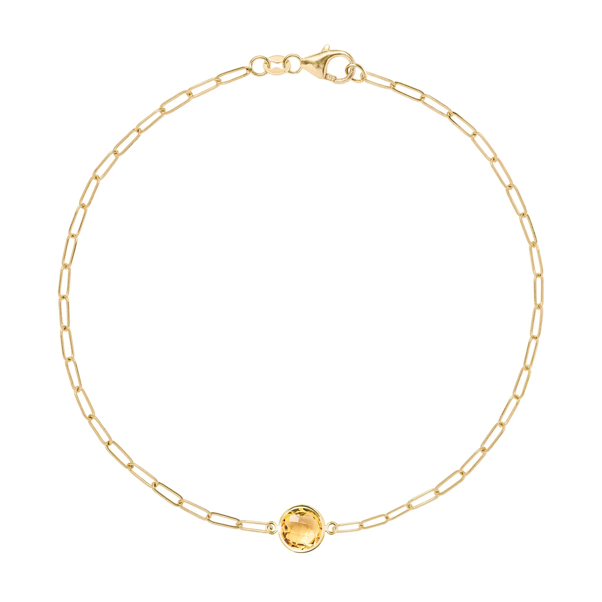 Grand 1 Citrine Adelaide Mini Bracelet in 14k Gold (November) sold by Haverhill