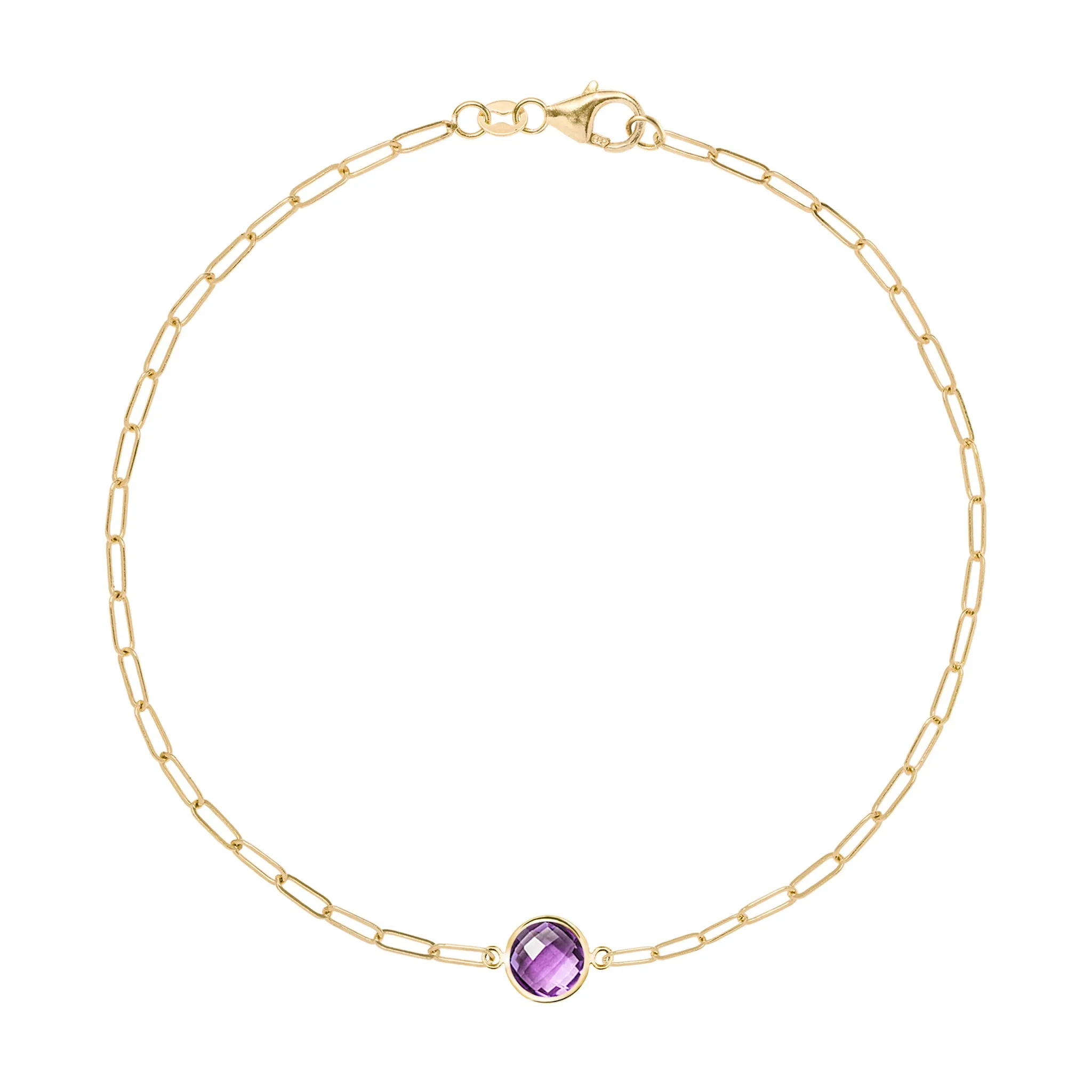 Grand 1 Amethyst Adelaide Mini Bracelet in 14k Gold (February) sold by Haverhill