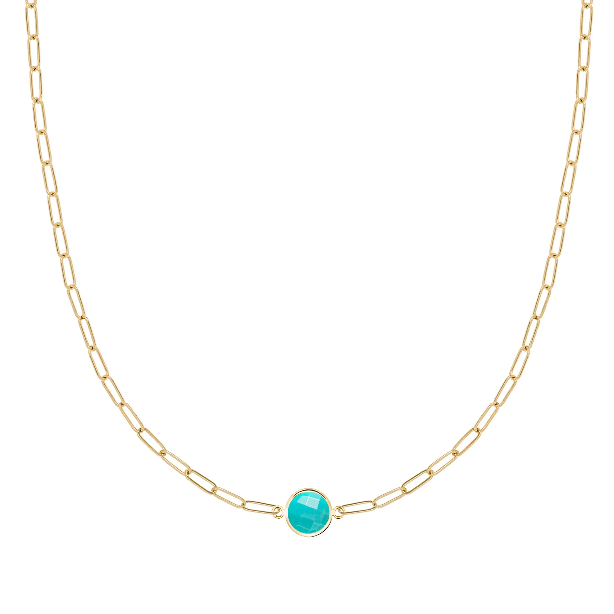 Grand 1 Turquoise Adelaide Mini Necklace in 14k Gold (December) sold by Haverhill