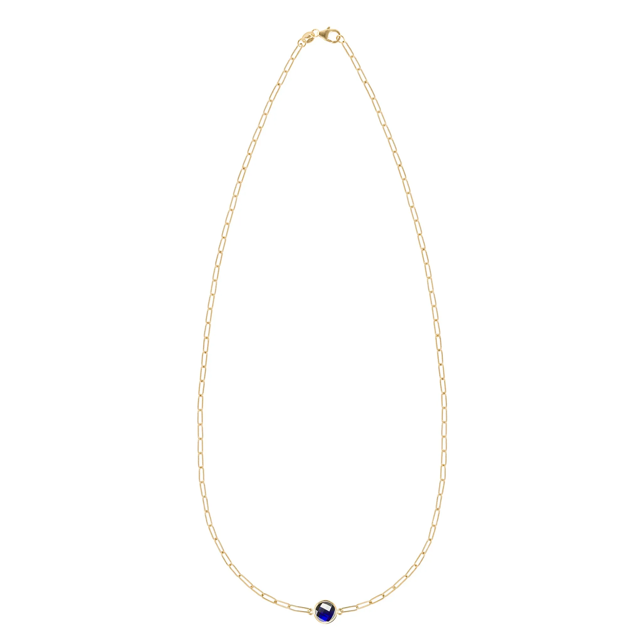 Grand 1 Sapphire Adelaide Mini Necklace in 14k Gold (September) sold by Haverhill product image thumbnail 4