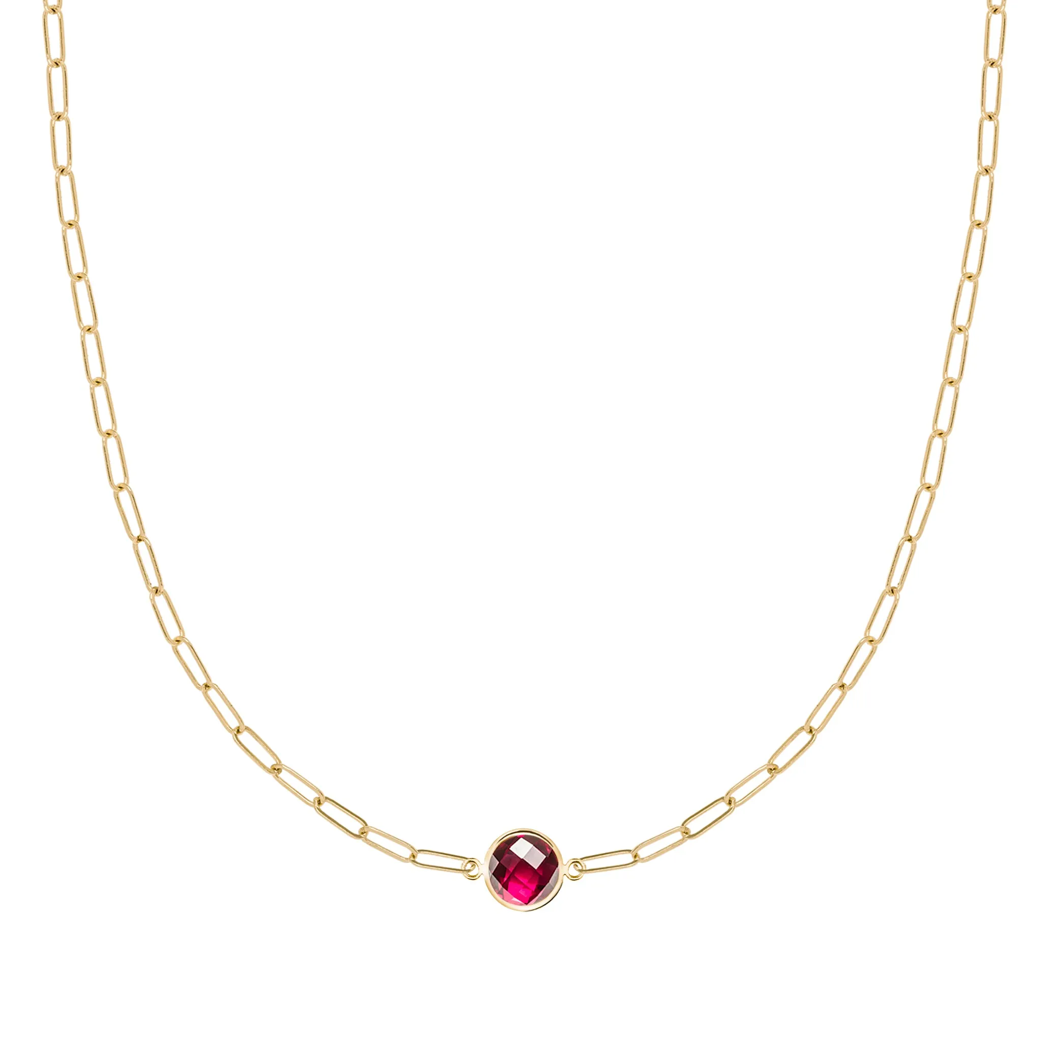 Grand 1 Ruby Adelaide Mini Necklace in 14k Gold (July) sold by Haverhill