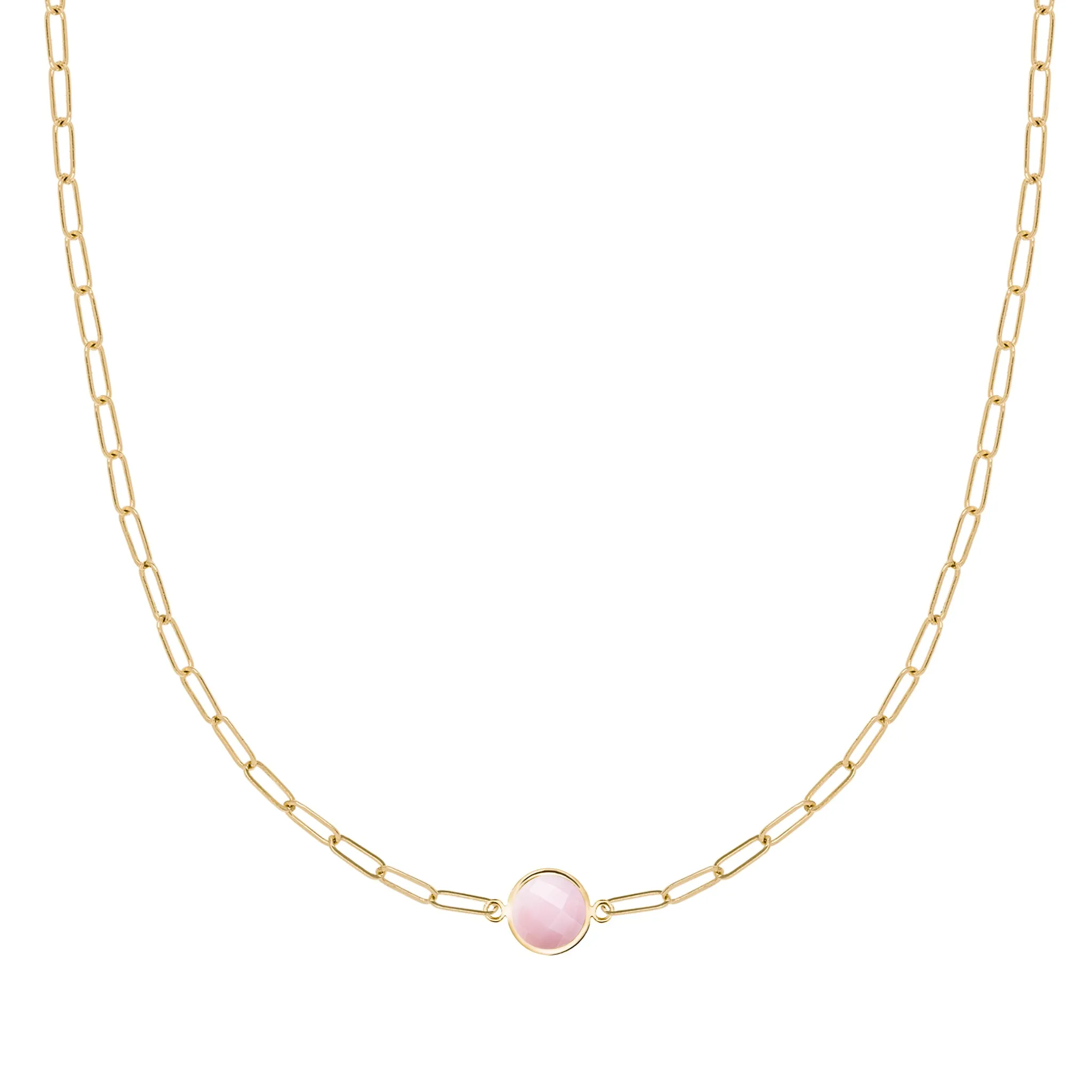 Grand 1 Pink Opal Adelaide Mini Necklace in 14k Gold (October) sold by Haverhill
