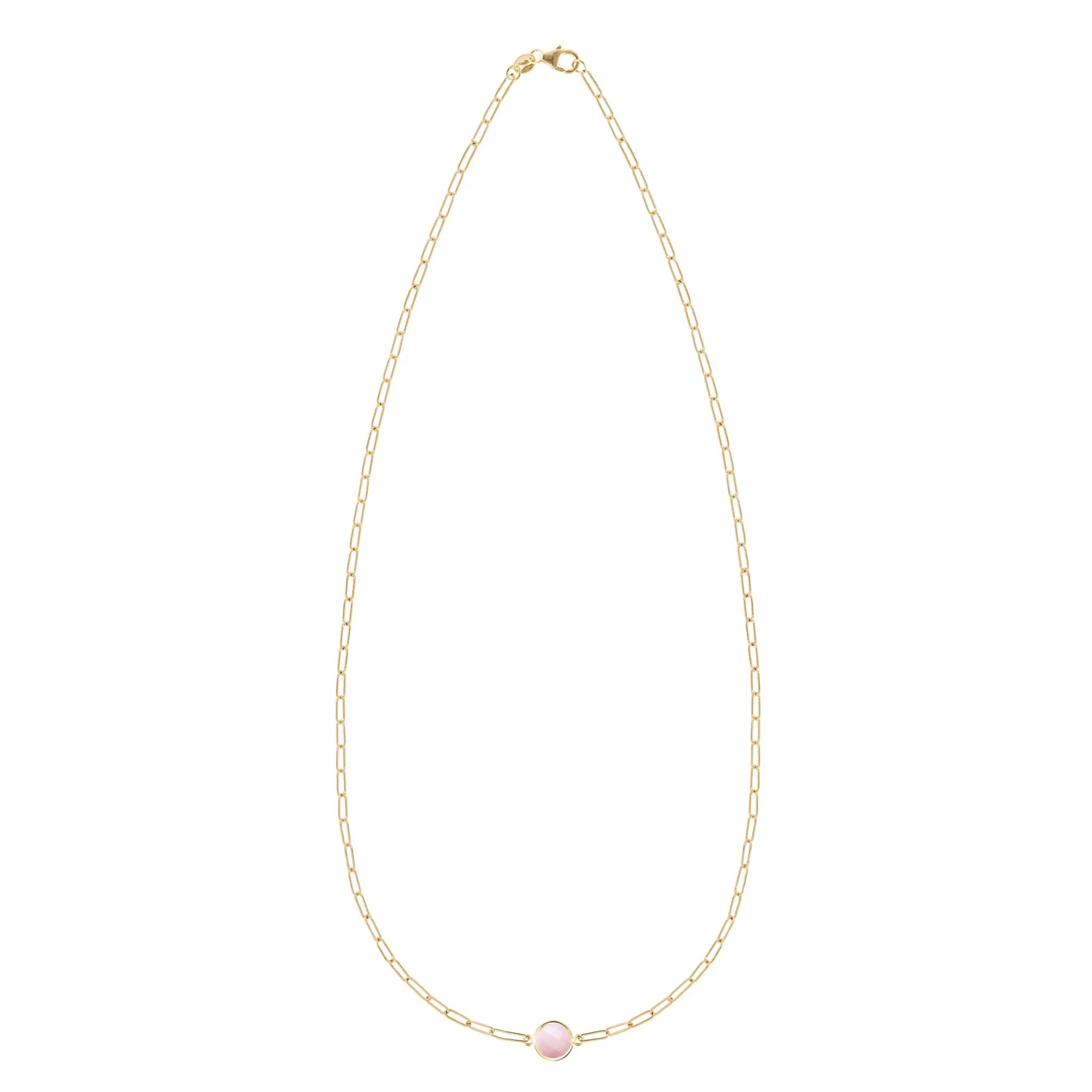 Grand 1 Pink Opal Adelaide Mini Necklace in 14k Gold (October) sold by Haverhill product image thumbnail 4
