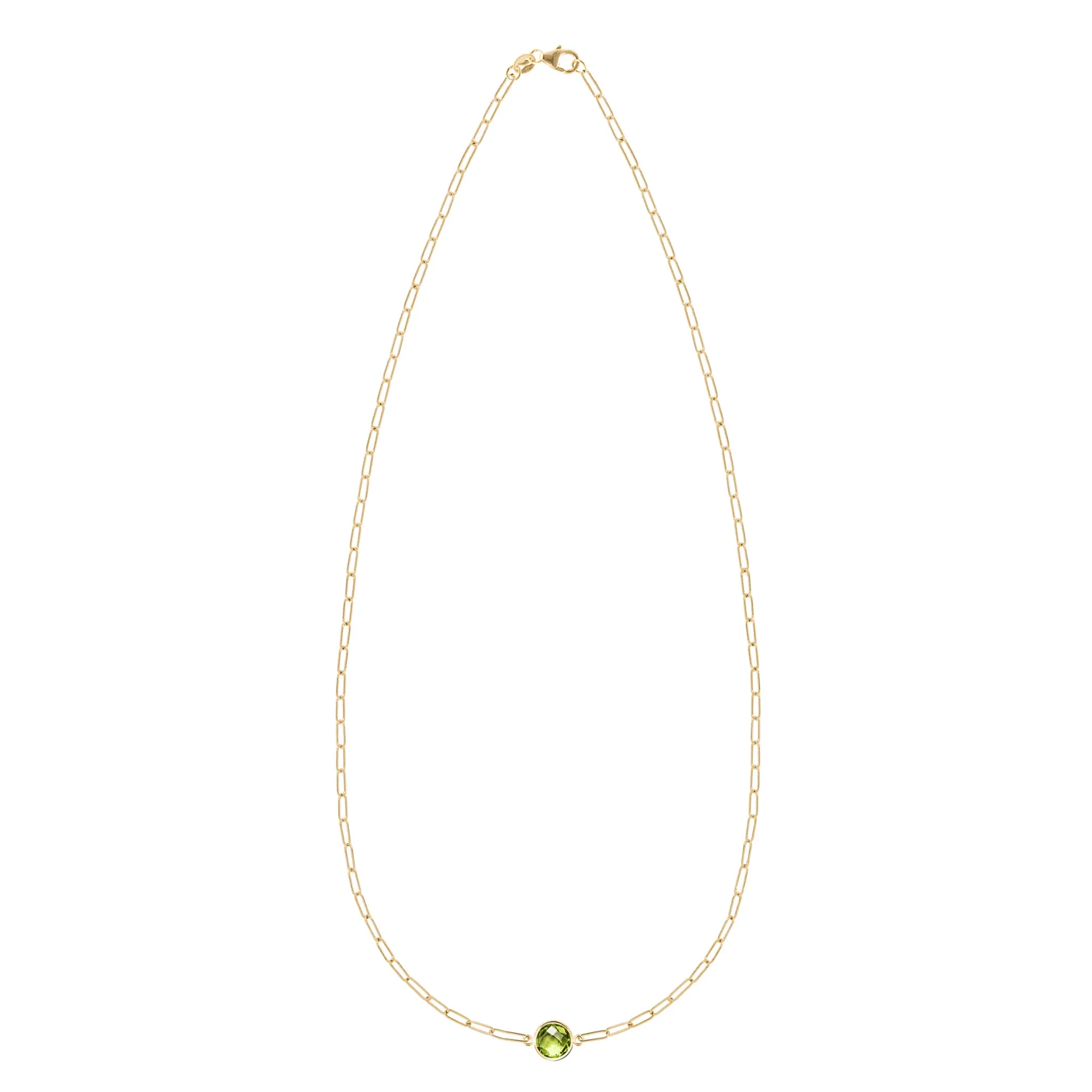 Grand 1 Peridot Adelaide Mini Necklace in 14k Gold (August) sold by Haverhill product image thumbnail 4
