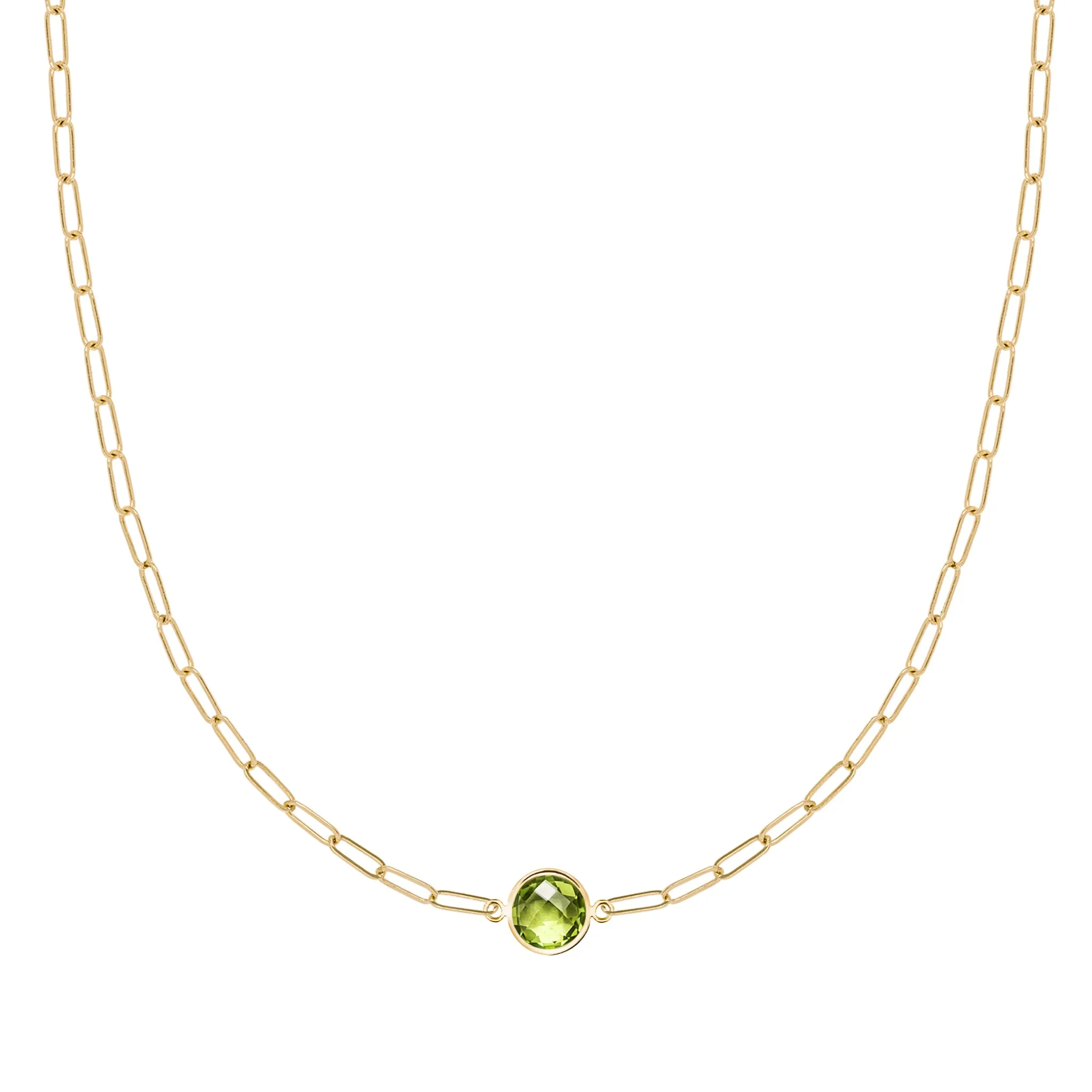 Grand 1 Peridot Adelaide Mini Necklace in 14k Gold (August) sold by Haverhill