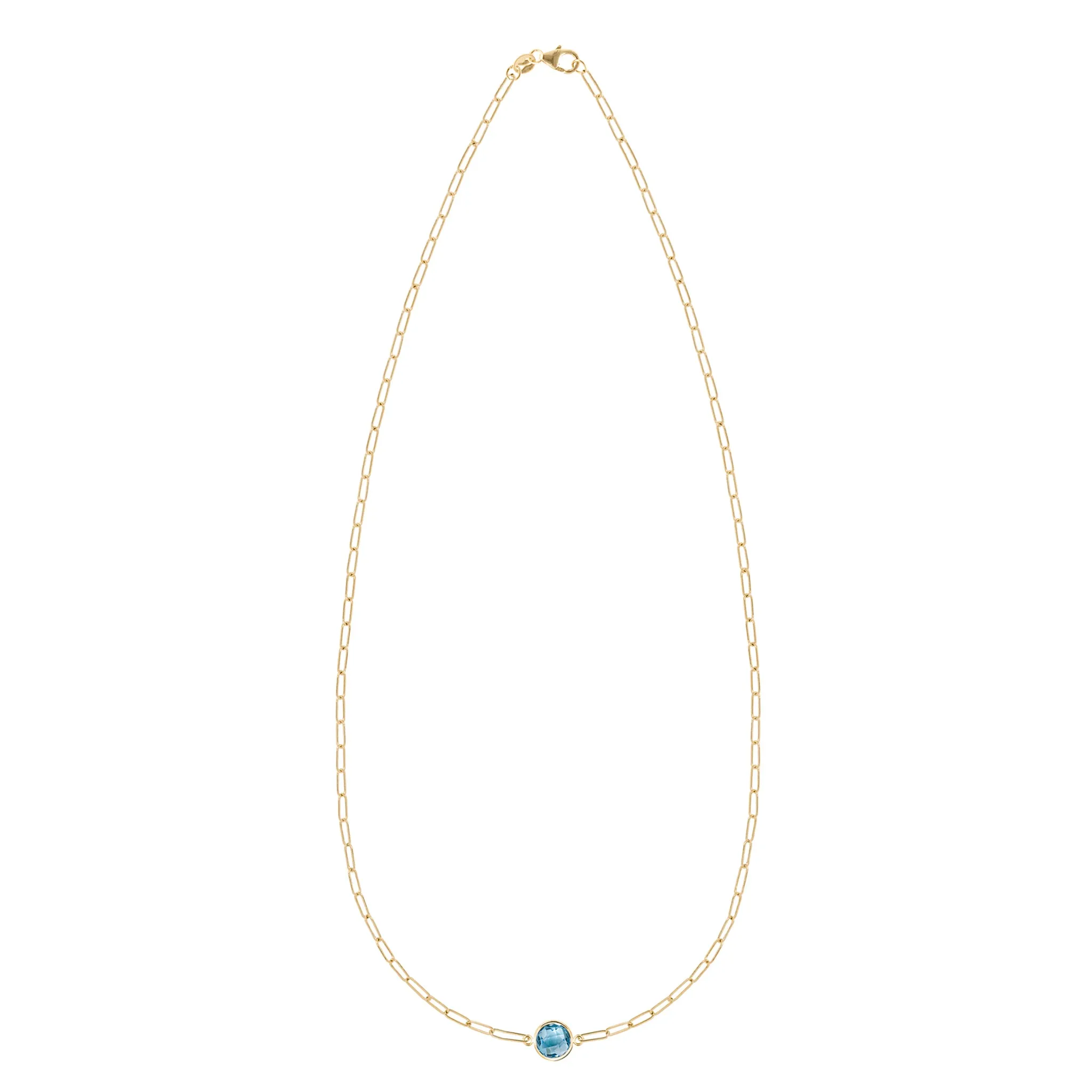Grand 1 Nantucket Blue Topaz Adelaide Mini Necklace in 14k Gold (December) sold by Haverhill product image thumbnail 4