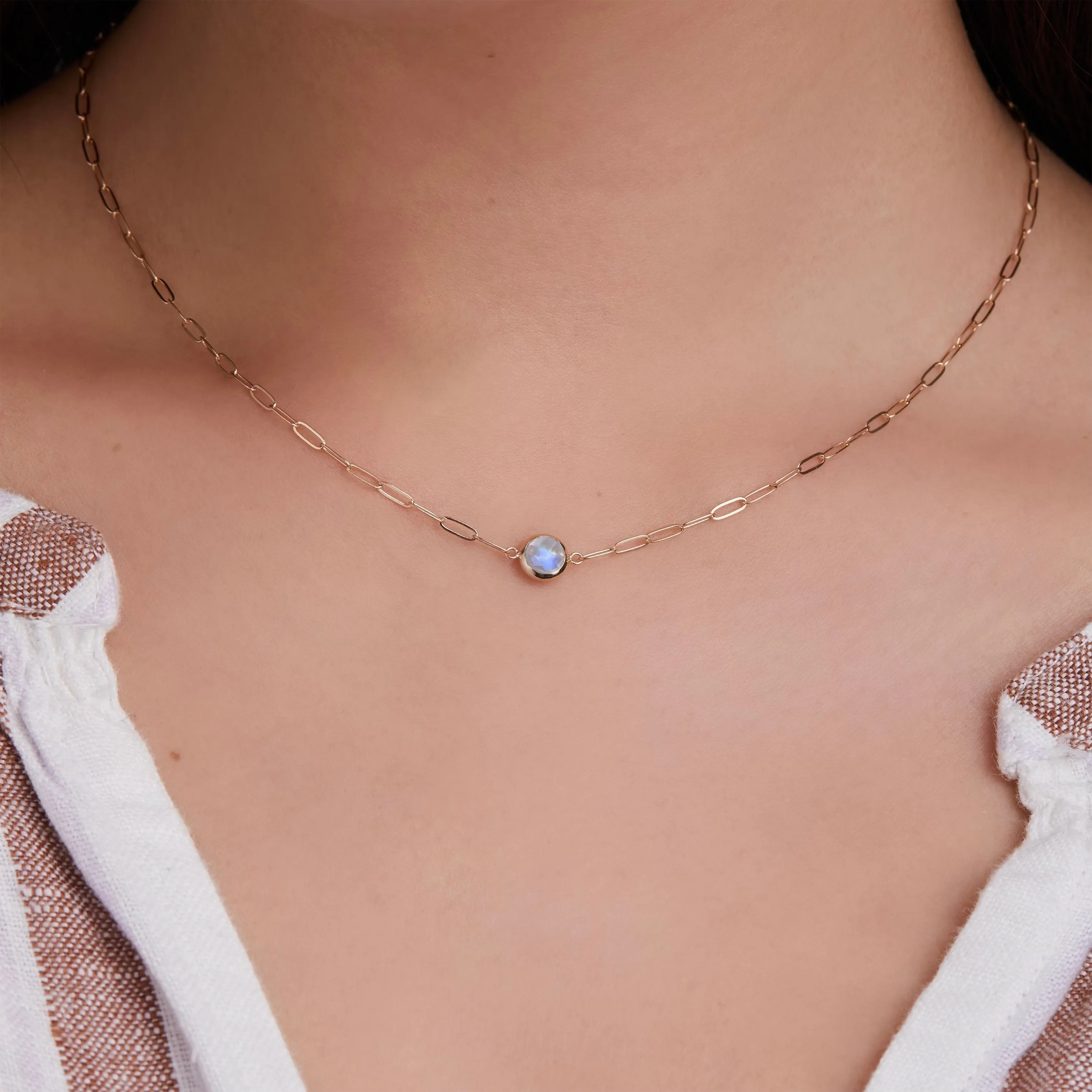 Grand 1 Moonstone Adelaide Mini Necklace in 14k Gold (June) sold by Haverhill product image thumbnail 3