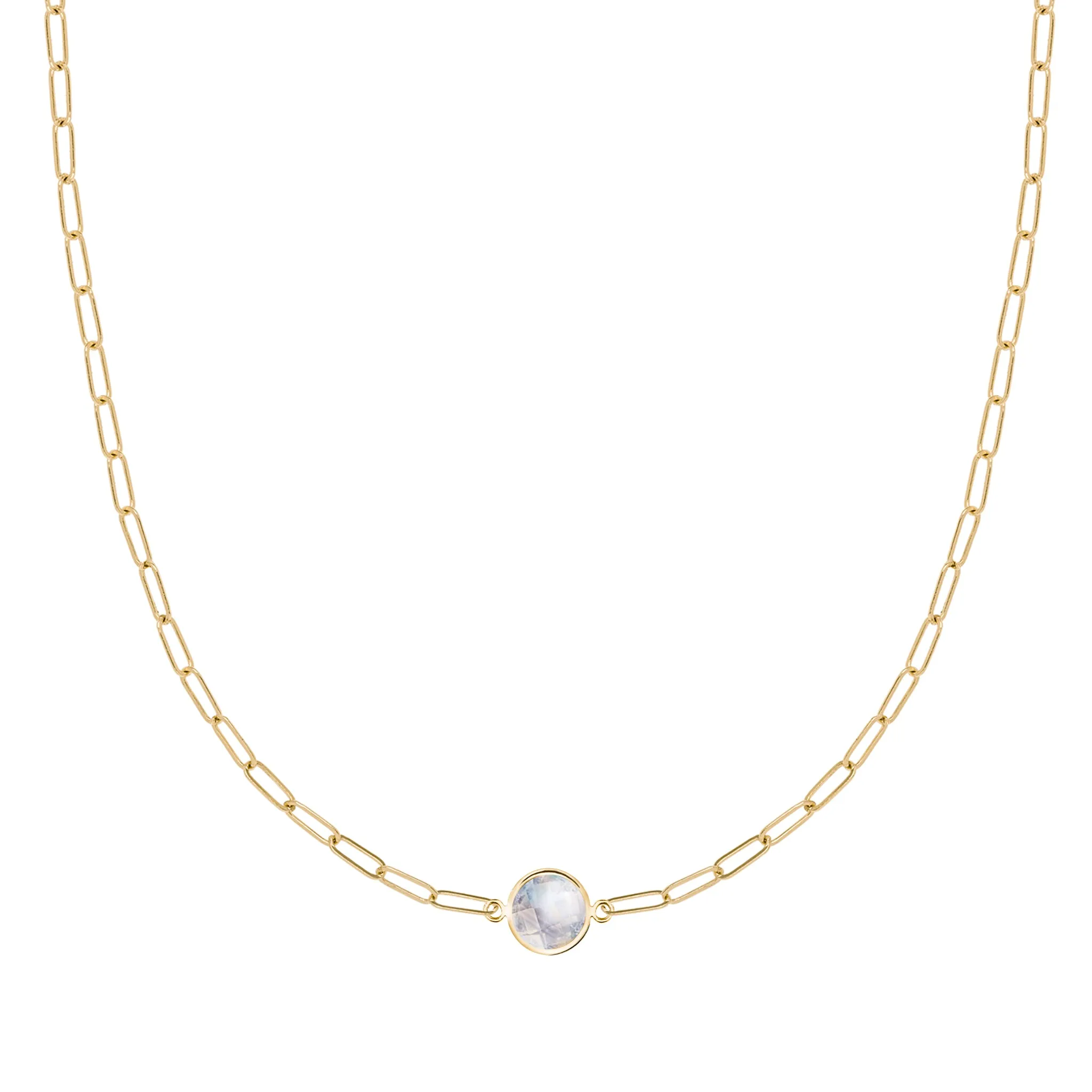 Grand 1 Moonstone Adelaide Mini Necklace in 14k Gold (June) sold by Haverhill