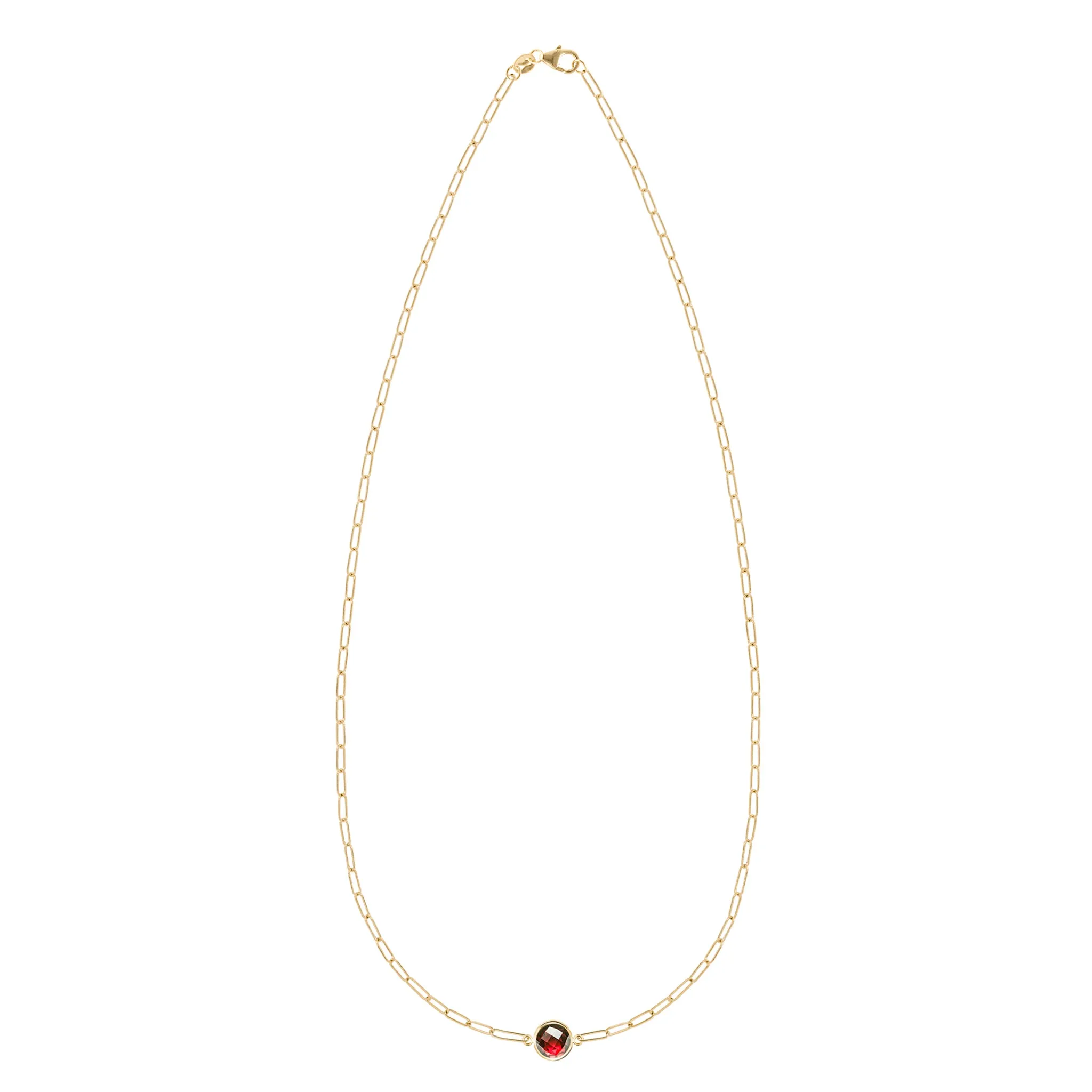 Grand 1 Garnet Adelaide Mini Necklace in 14k Gold (January) sold by Haverhill product image thumbnail 4