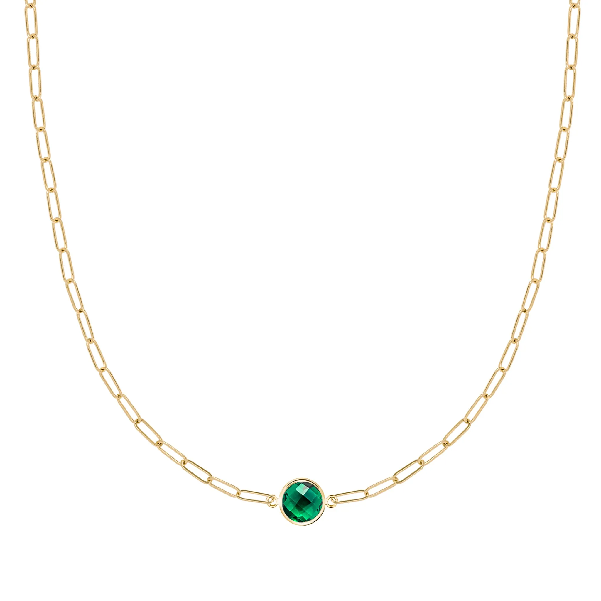 Grand 1 Emerald Adelaide Mini Necklace in 14k Gold (May) sold by Haverhill