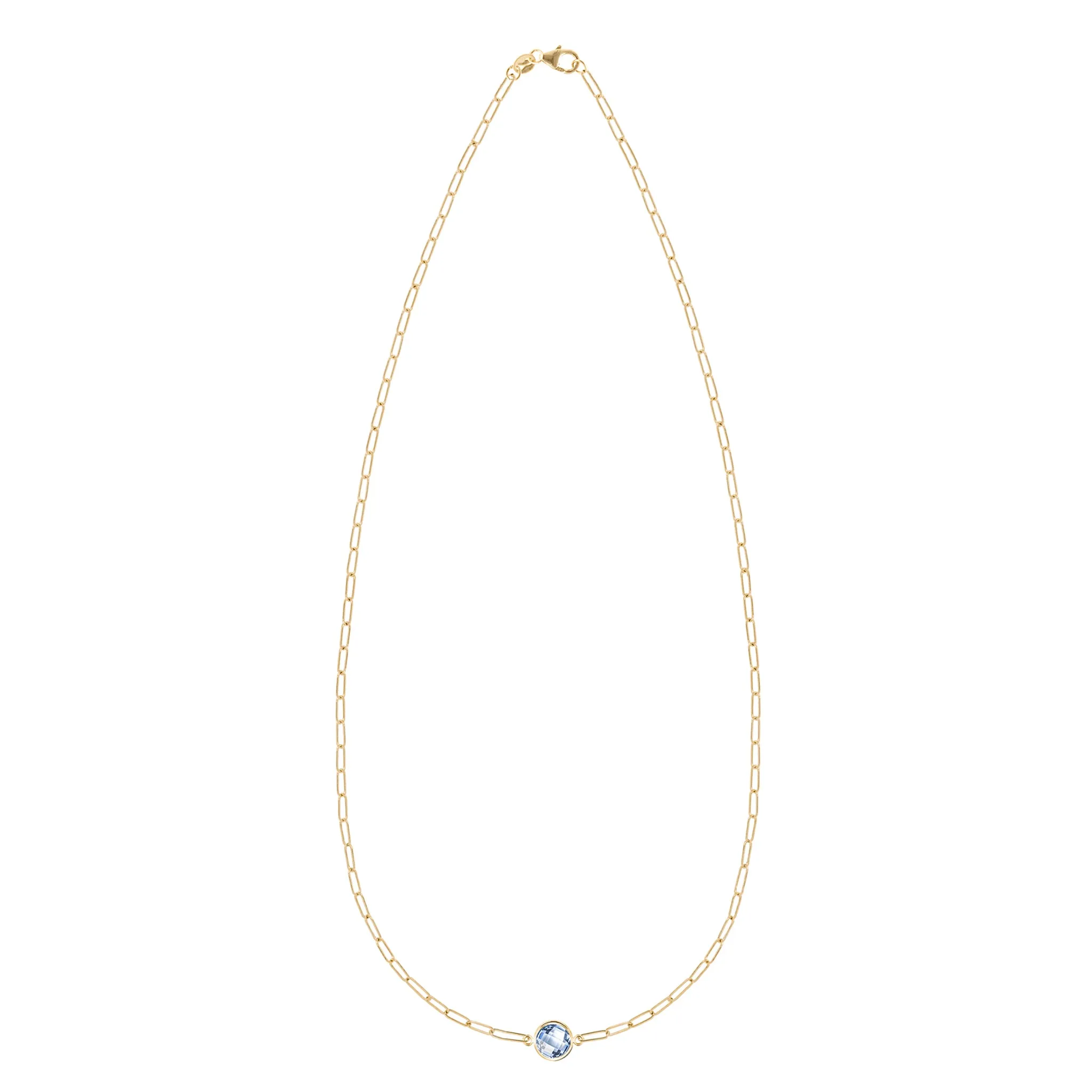 Grand 1 Aquamarine Adelaide Mini Necklace in 14k Gold (March) sold by Haverhill product image thumbnail 4