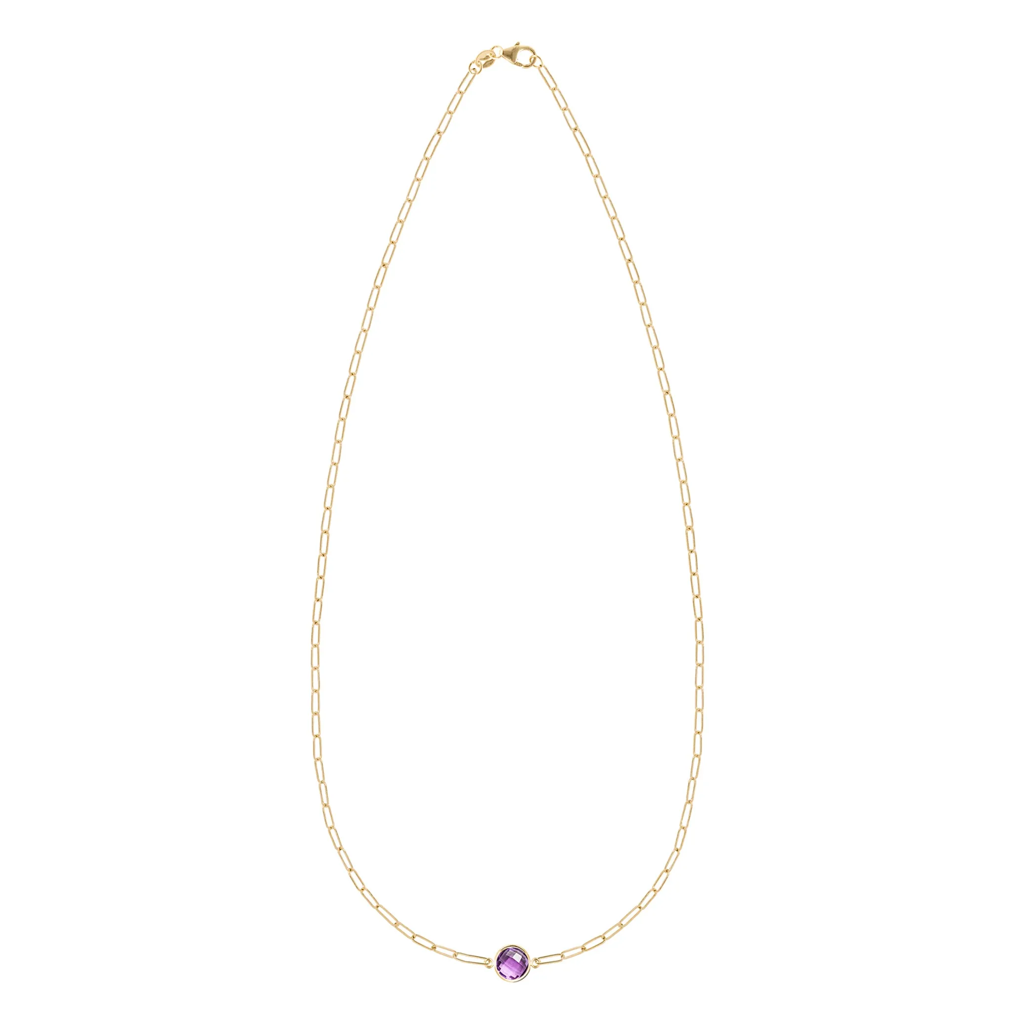 Grand 1 Amethyst Adelaide Mini Necklace in 14k Gold (February) sold by Haverhill product image thumbnail 4