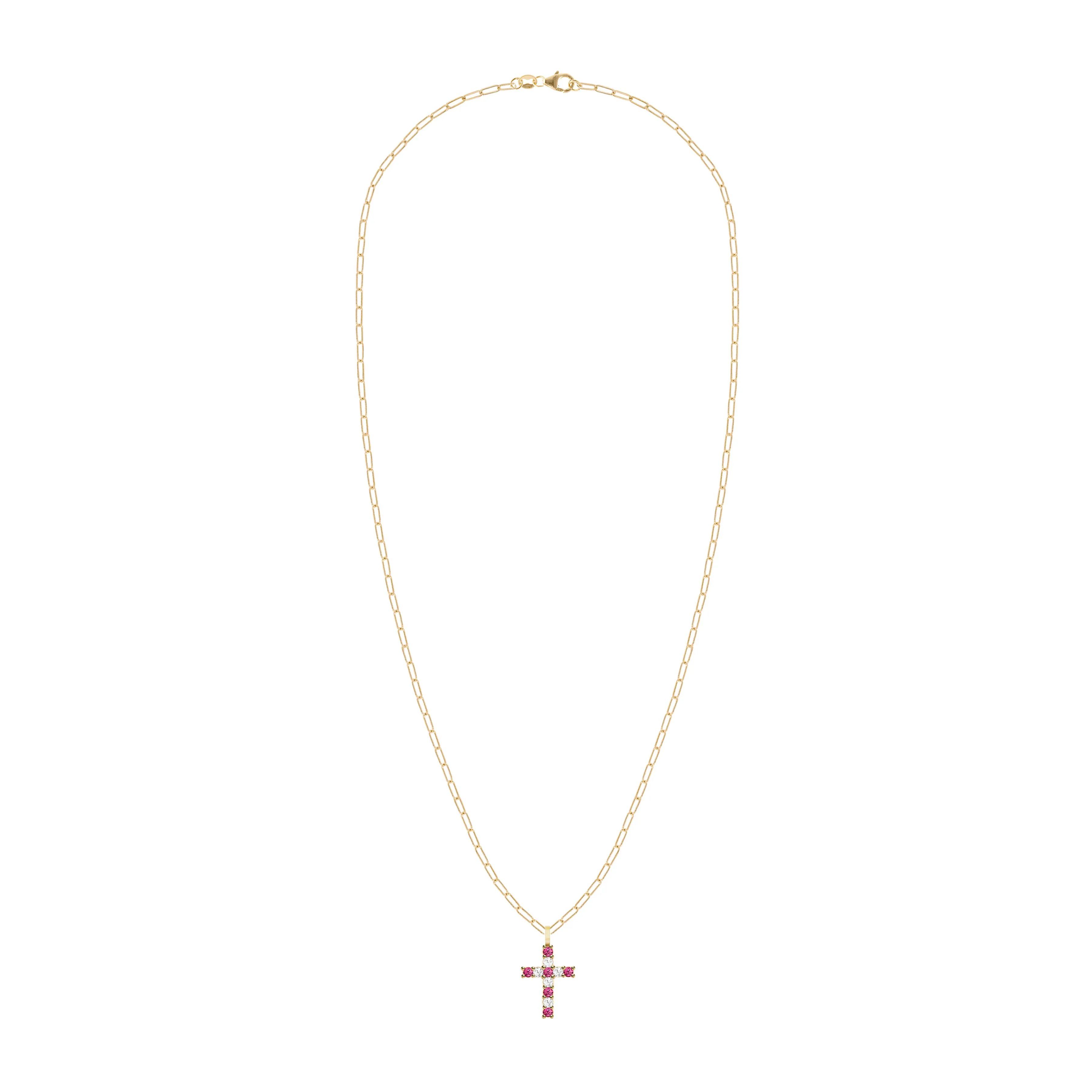 Rosecliff Cross Diamond & Ruby Pendant in 14k Gold (July) sold by Haverhill product image thumbnail 4