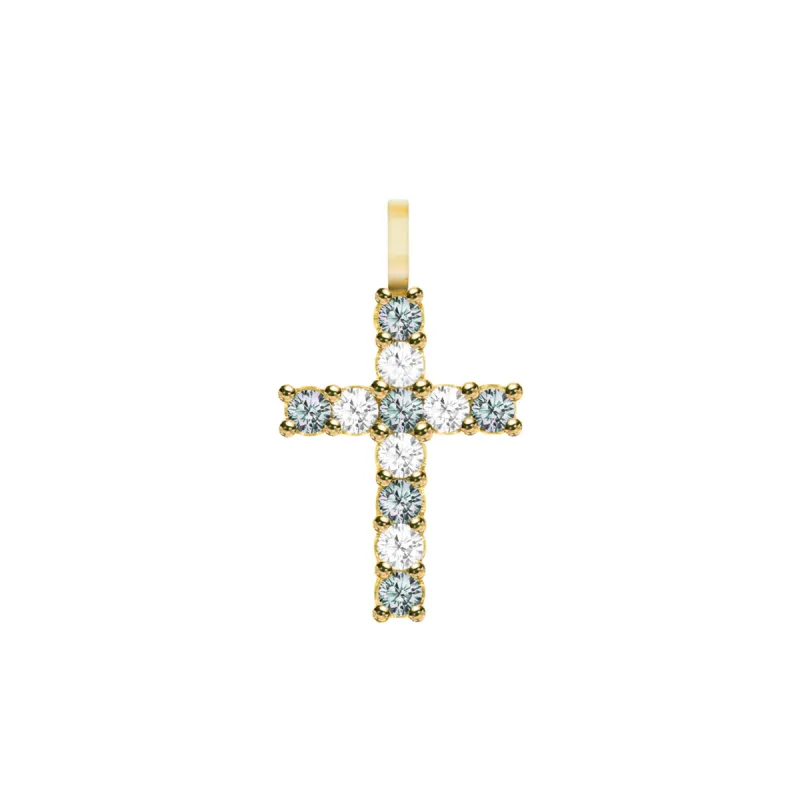 Rosecliff Cross Diamond & Alexandrite Pendant in 14k Gold (June) sold by Haverhill