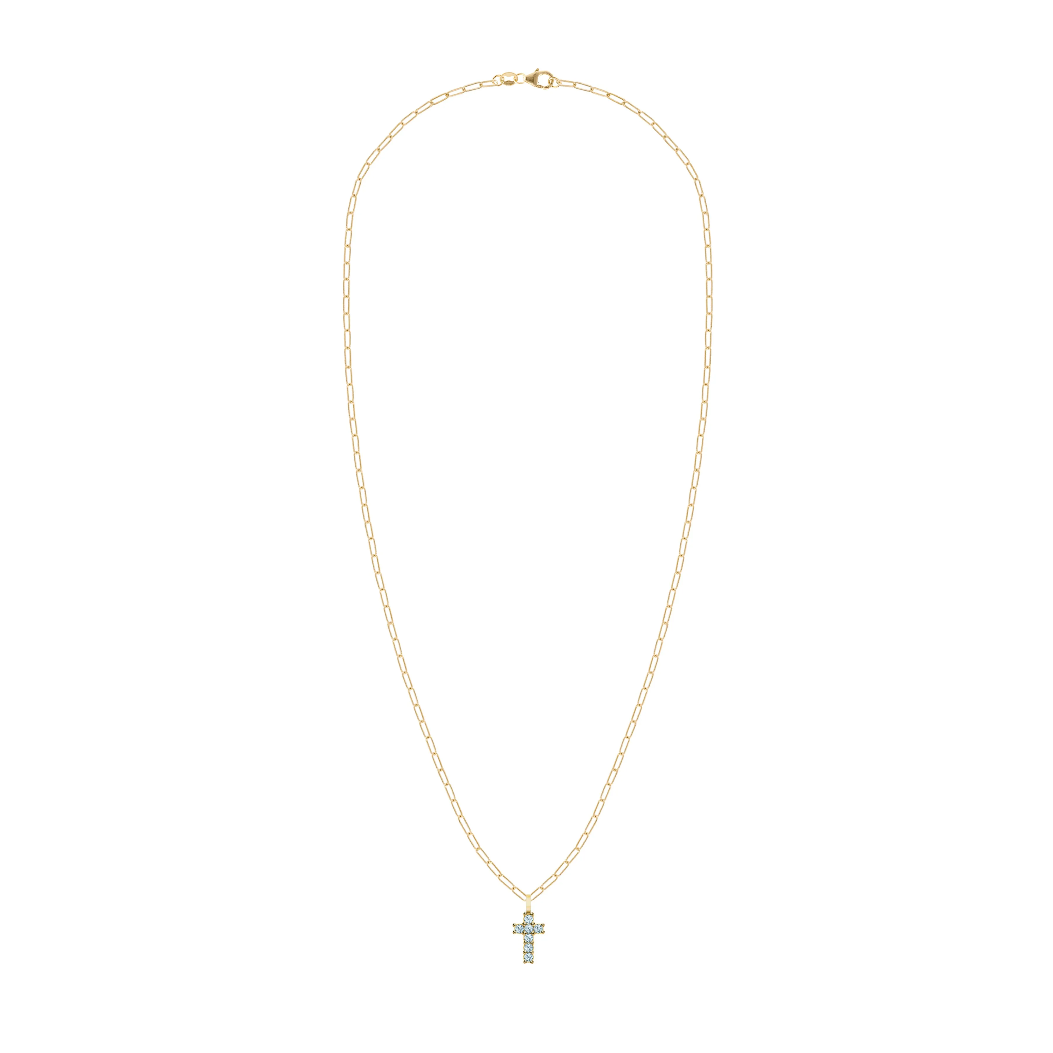 Rosecliff Small Cross Nantucket Blue Topaz Pendant in 14k Gold (December) sold by Haverhill product image thumbnail 4