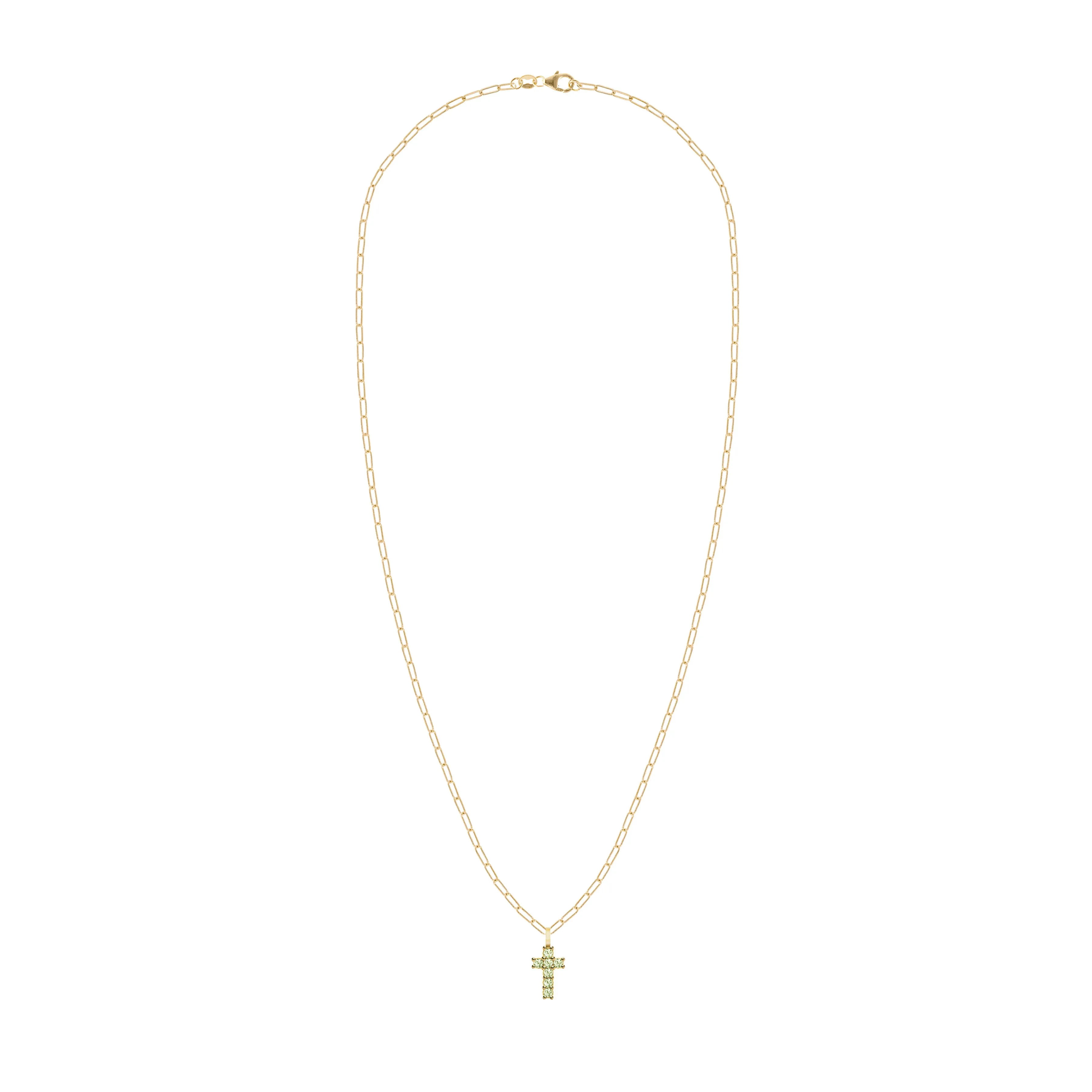 Rosecliff Small Cross Peridot Pendant in 14k Gold (August) sold by Haverhill product image thumbnail 4