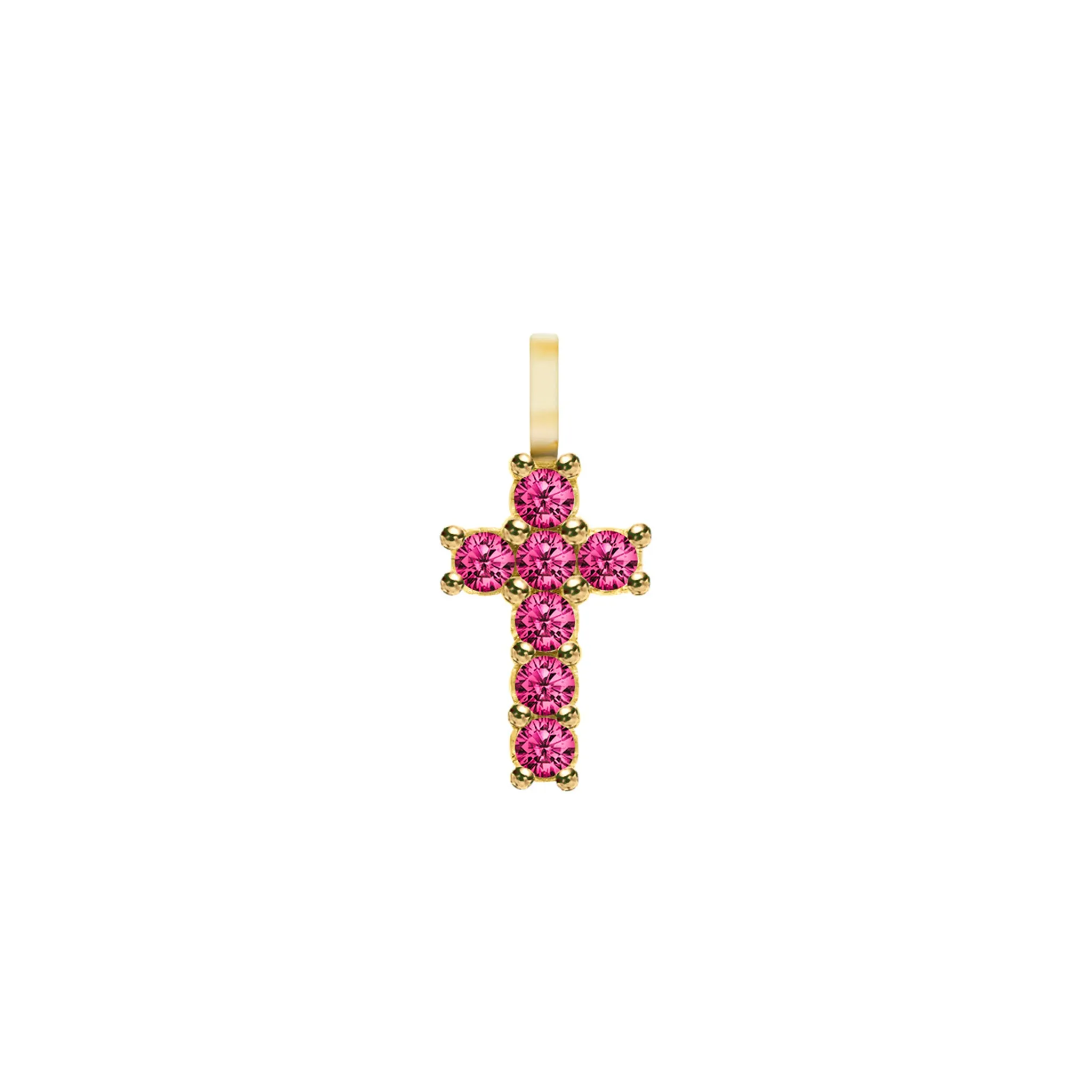 Rosecliff Small Cross Ruby Pendant in 14k Gold (July) sold by Haverhill