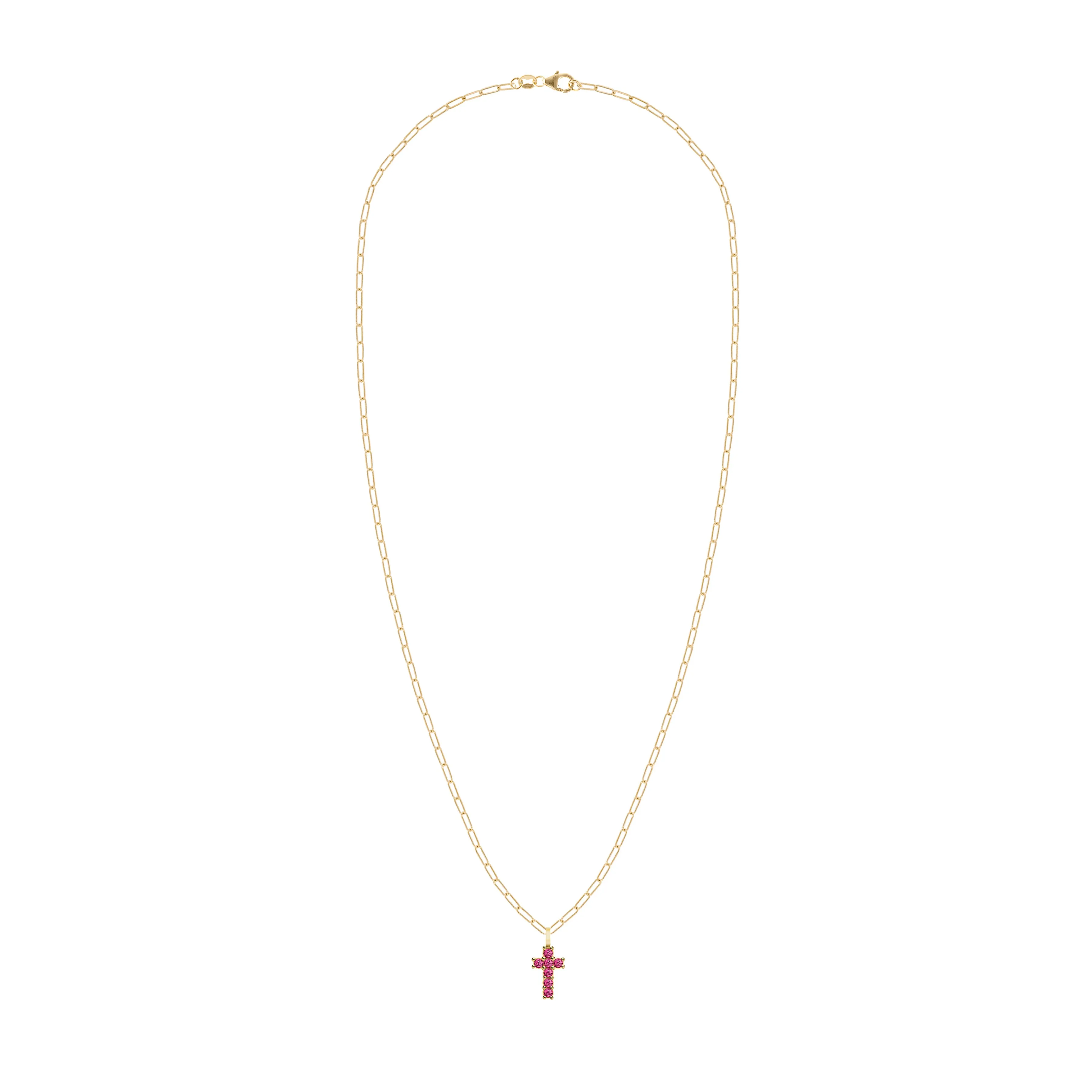 Rosecliff Small Cross Ruby Pendant in 14k Gold (July) sold by Haverhill product image thumbnail 4