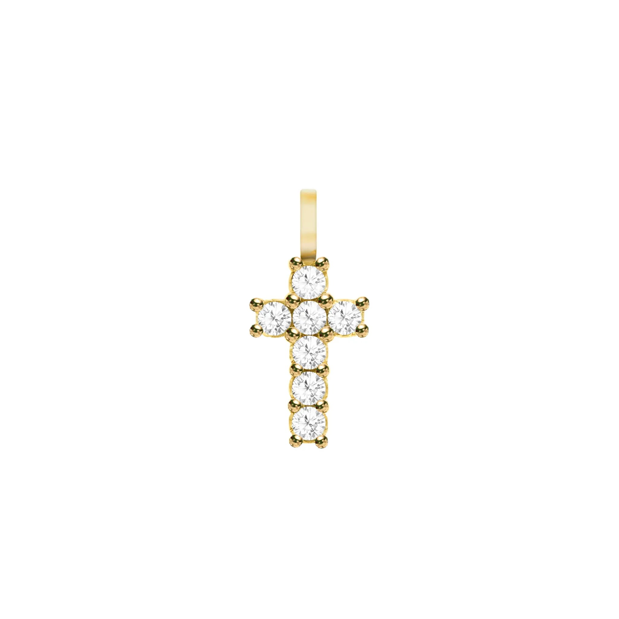 Rosecliff Small Cross Diamond Pendant in 14k Gold (April) sold by Haverhill