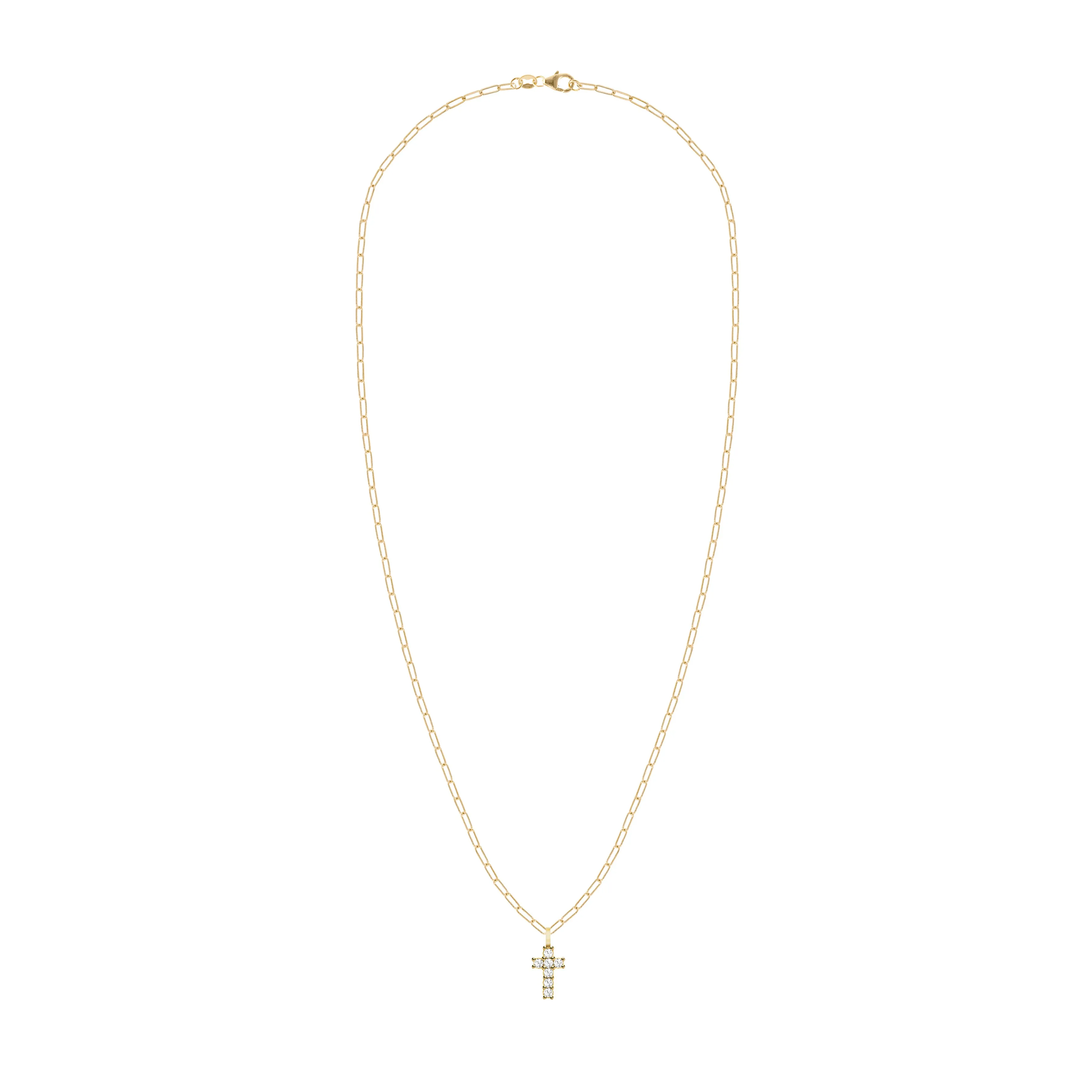 Rosecliff Small Cross White Topaz Pendant in 14k Gold (April) sold by Haverhill product image thumbnail 4