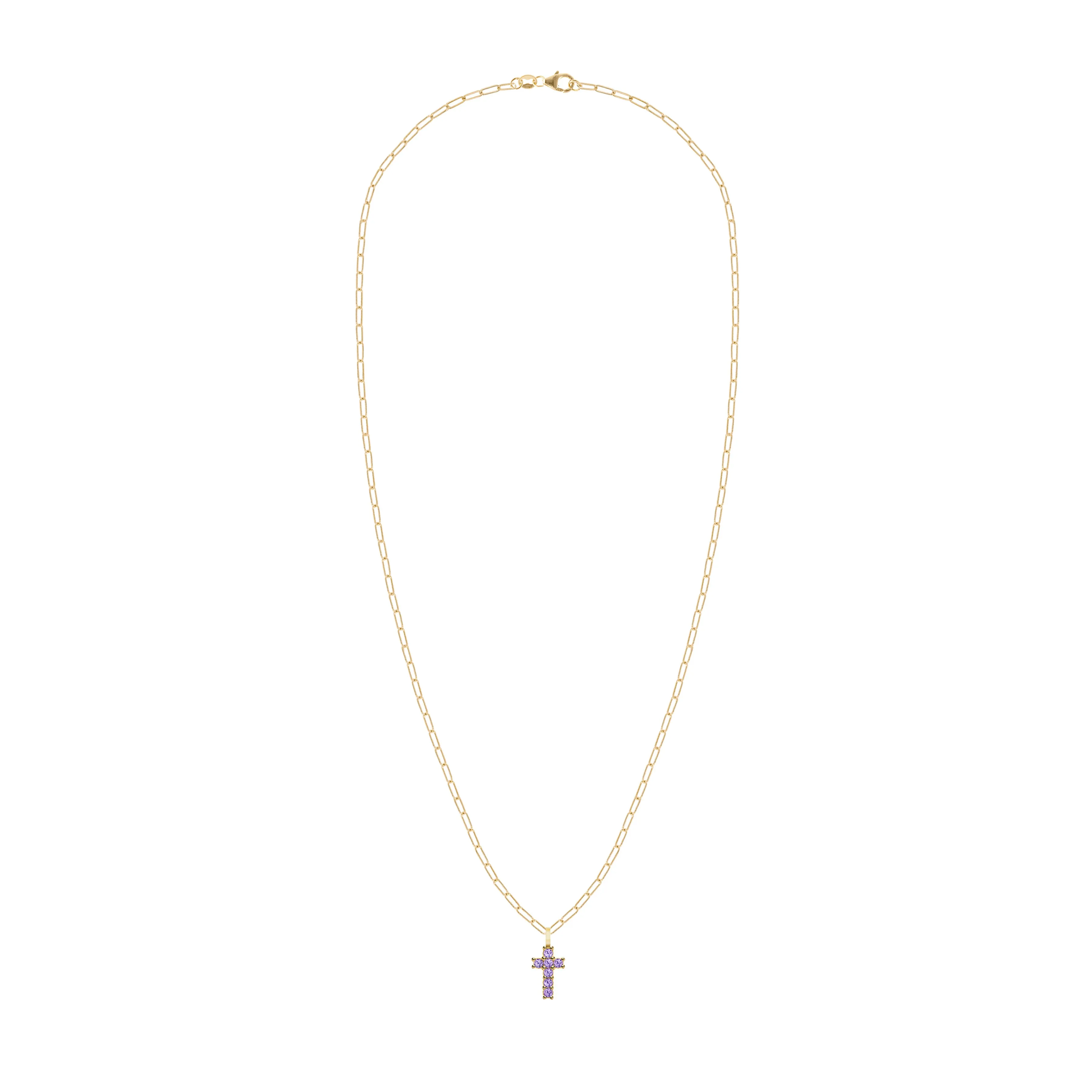 Rosecliff Small Cross Amethyst Pendant in 14k Gold (February) sold by Haverhill product image thumbnail 4