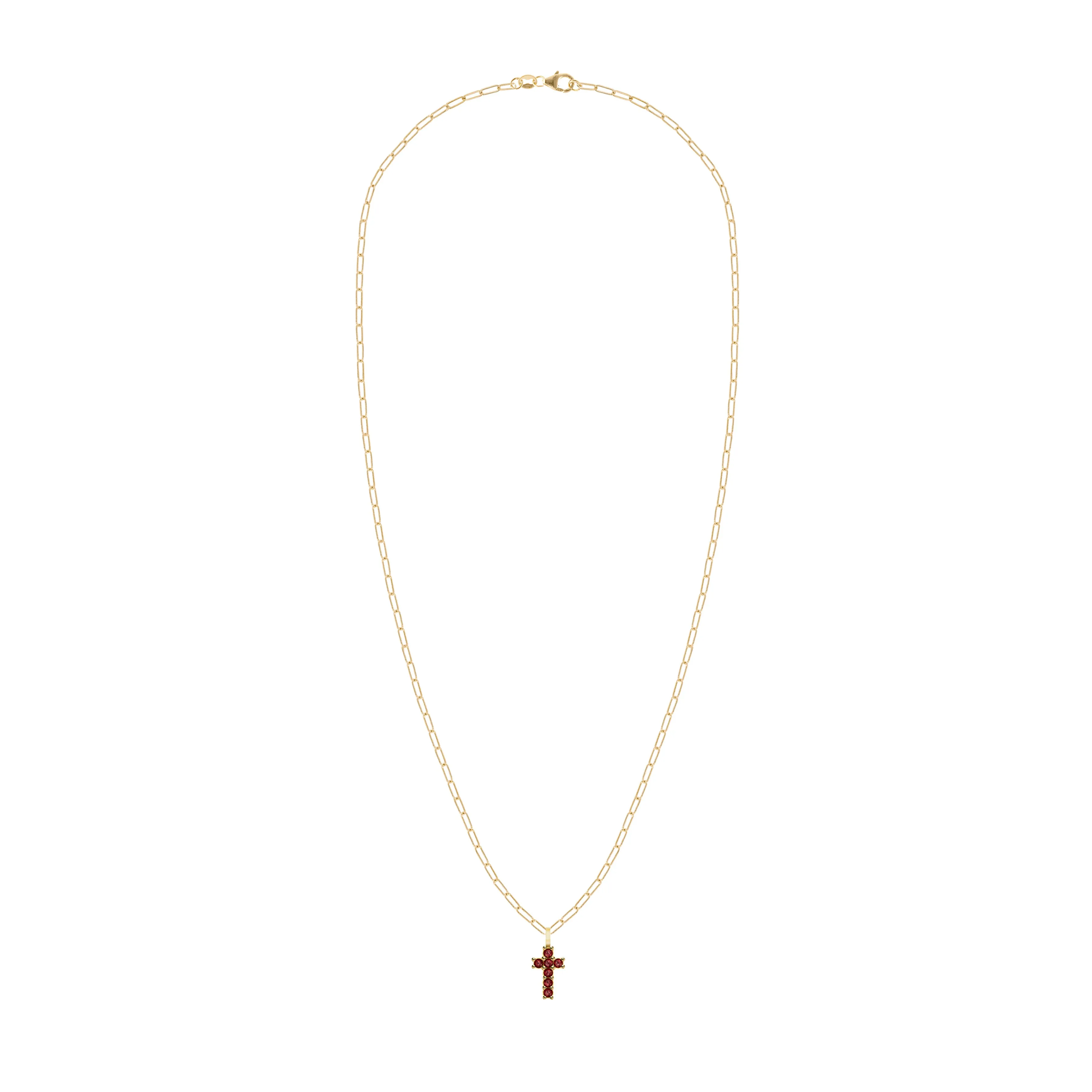 Rosecliff Small Cross Garnet Pendant in 14k Gold (January) sold by Haverhill product image thumbnail 4