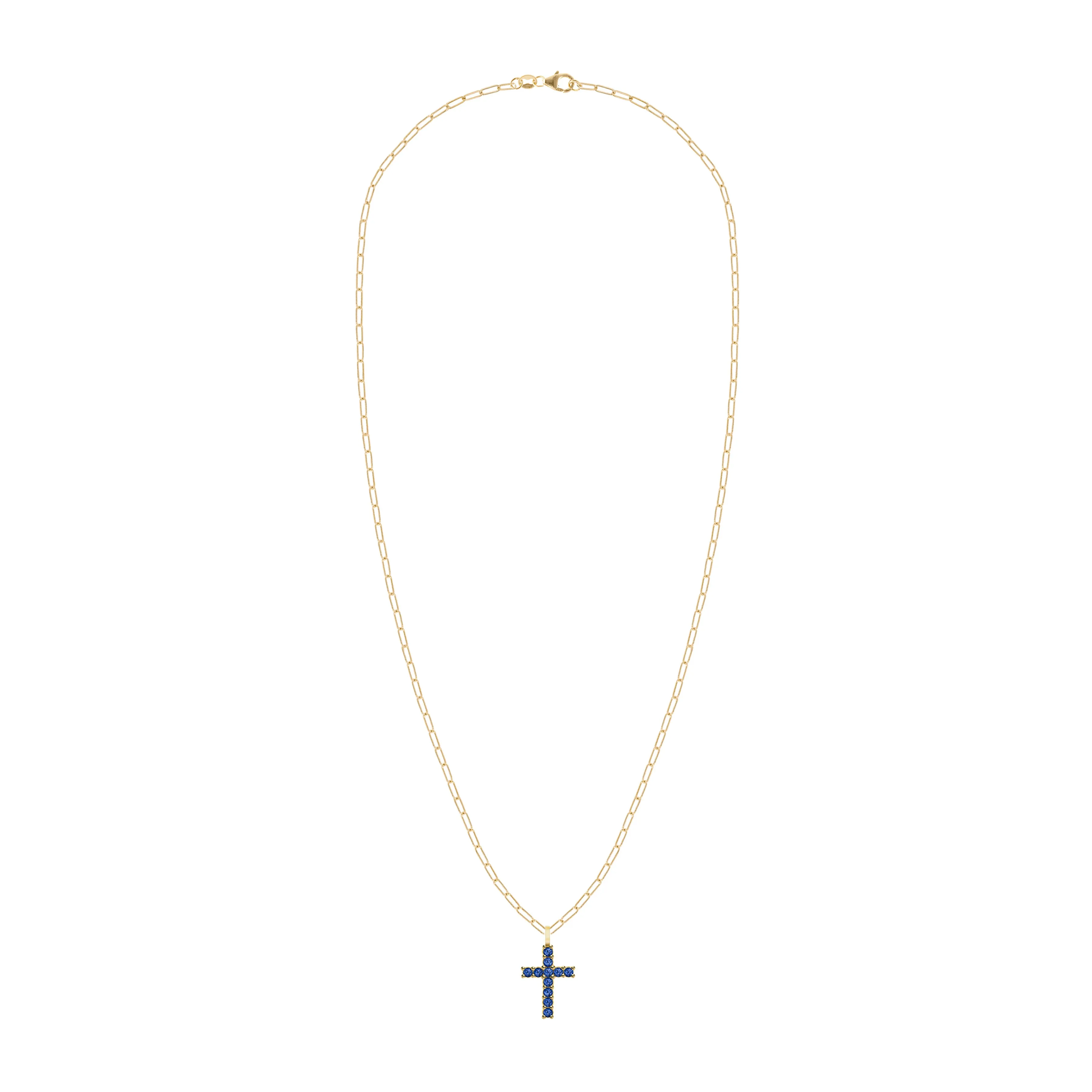 Rosecliff Cross Sapphire Pendant in 14k Gold (September) sold by Haverhill product image thumbnail 4