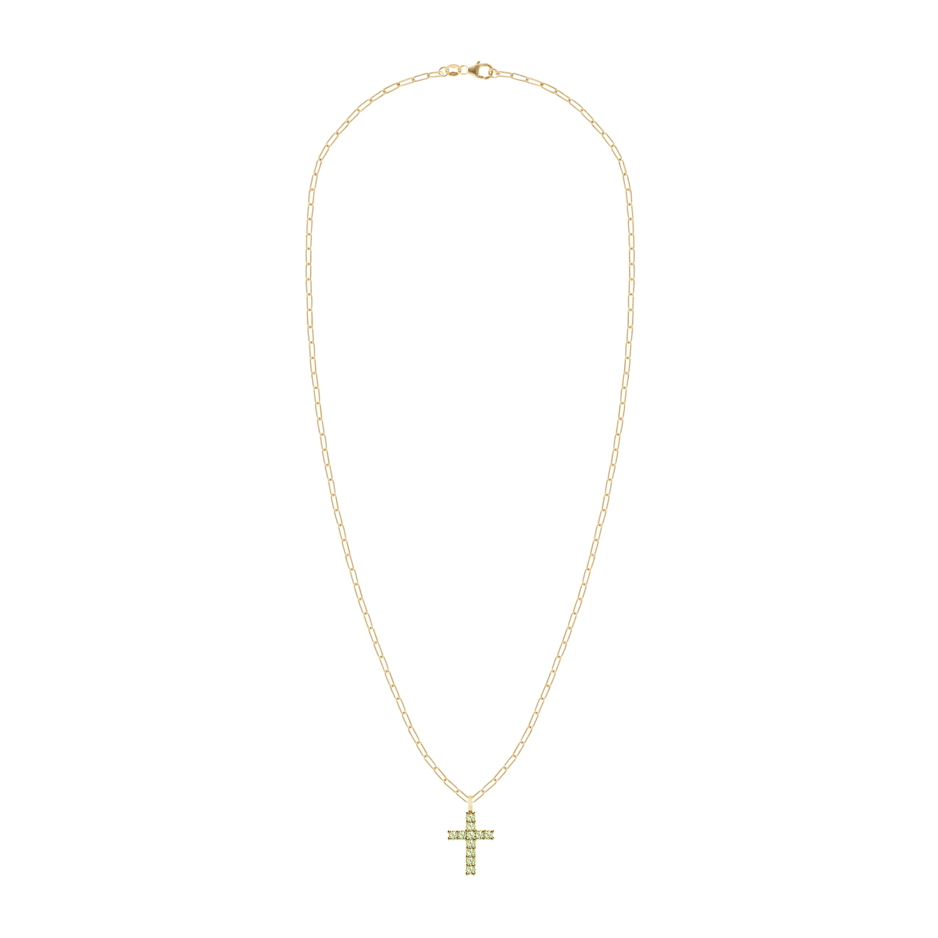 Rosecliff Cross Peridot Pendant in 14k Gold (August) sold by Haverhill product image thumbnail 4