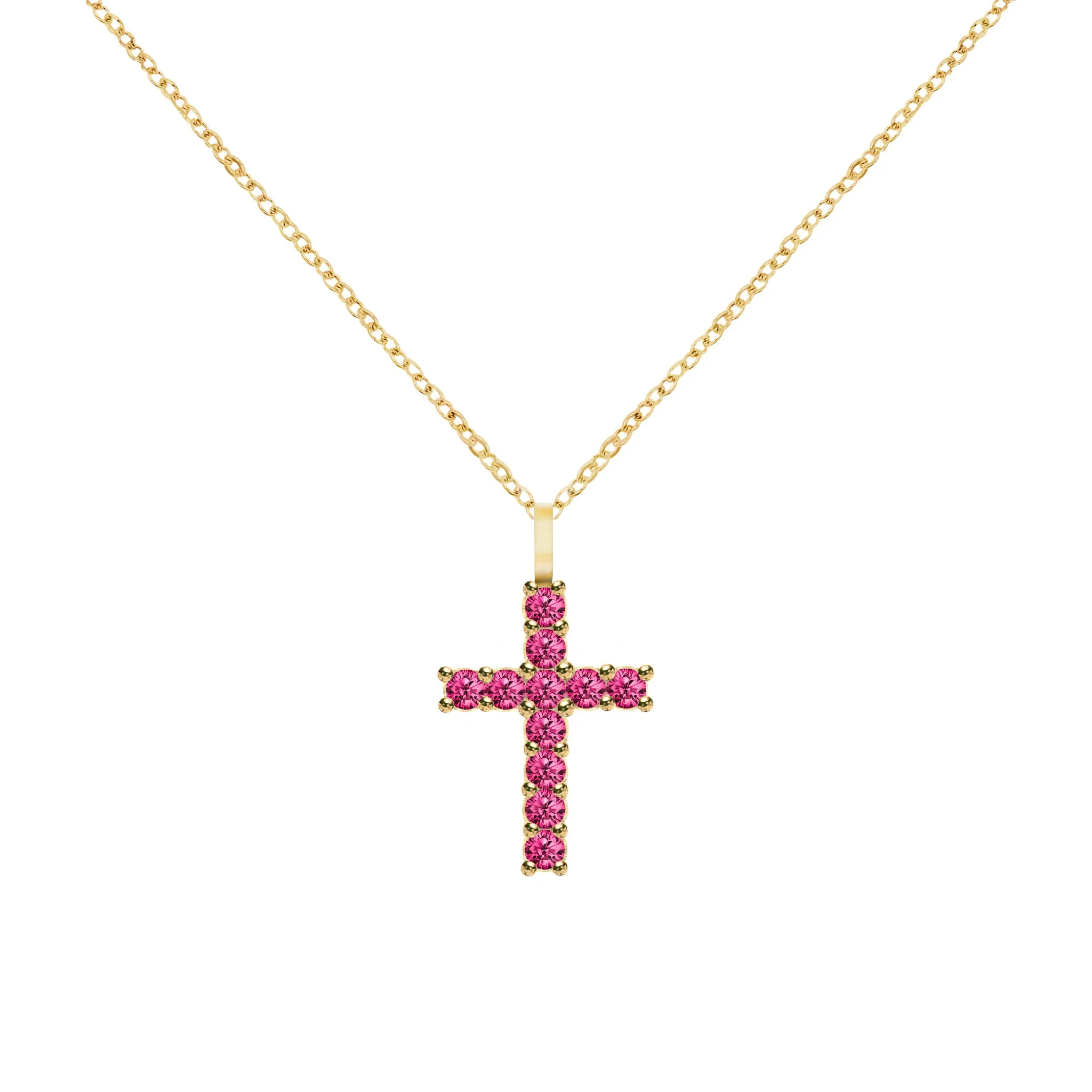Rosecliff Cross Ruby Pendant in 14k Gold (July) sold by Haverhill product image thumbnail 5