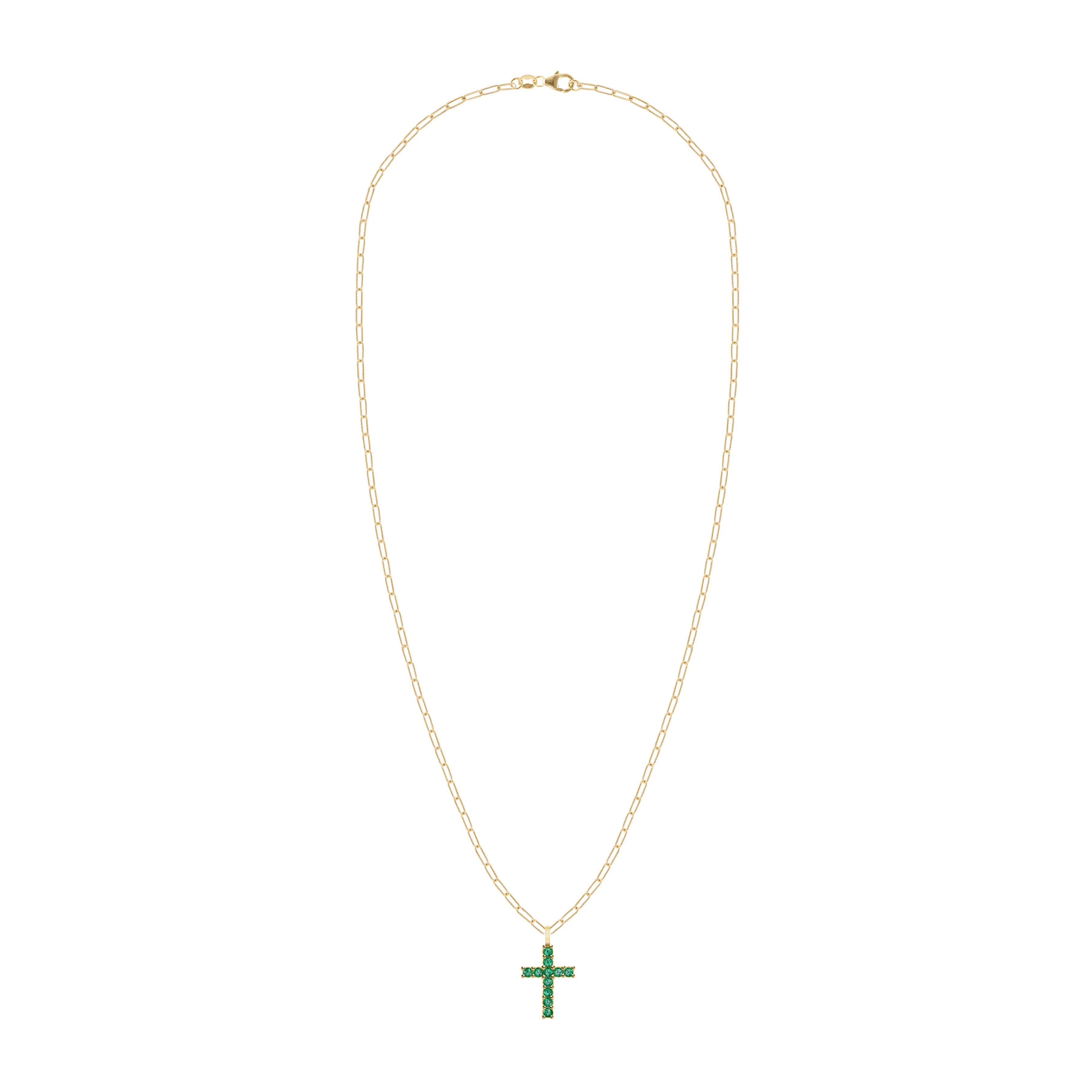 Rosecliff Cross Emerald Pendant in 14k Gold (May) sold by Haverhill product image thumbnail 4