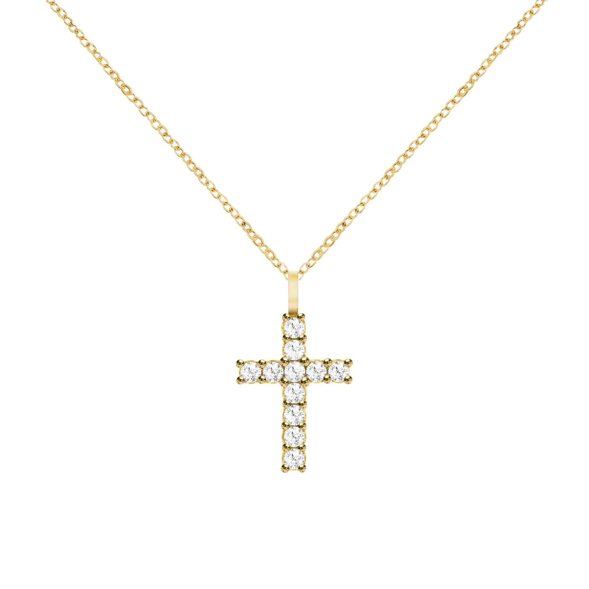 Rosecliff Cross Diamond Pendant in 14k Gold (April) sold by Haverhill product image thumbnail 5