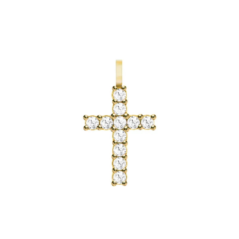 Rosecliff Cross Diamond Pendant in 14k Gold (April) sold by Haverhill