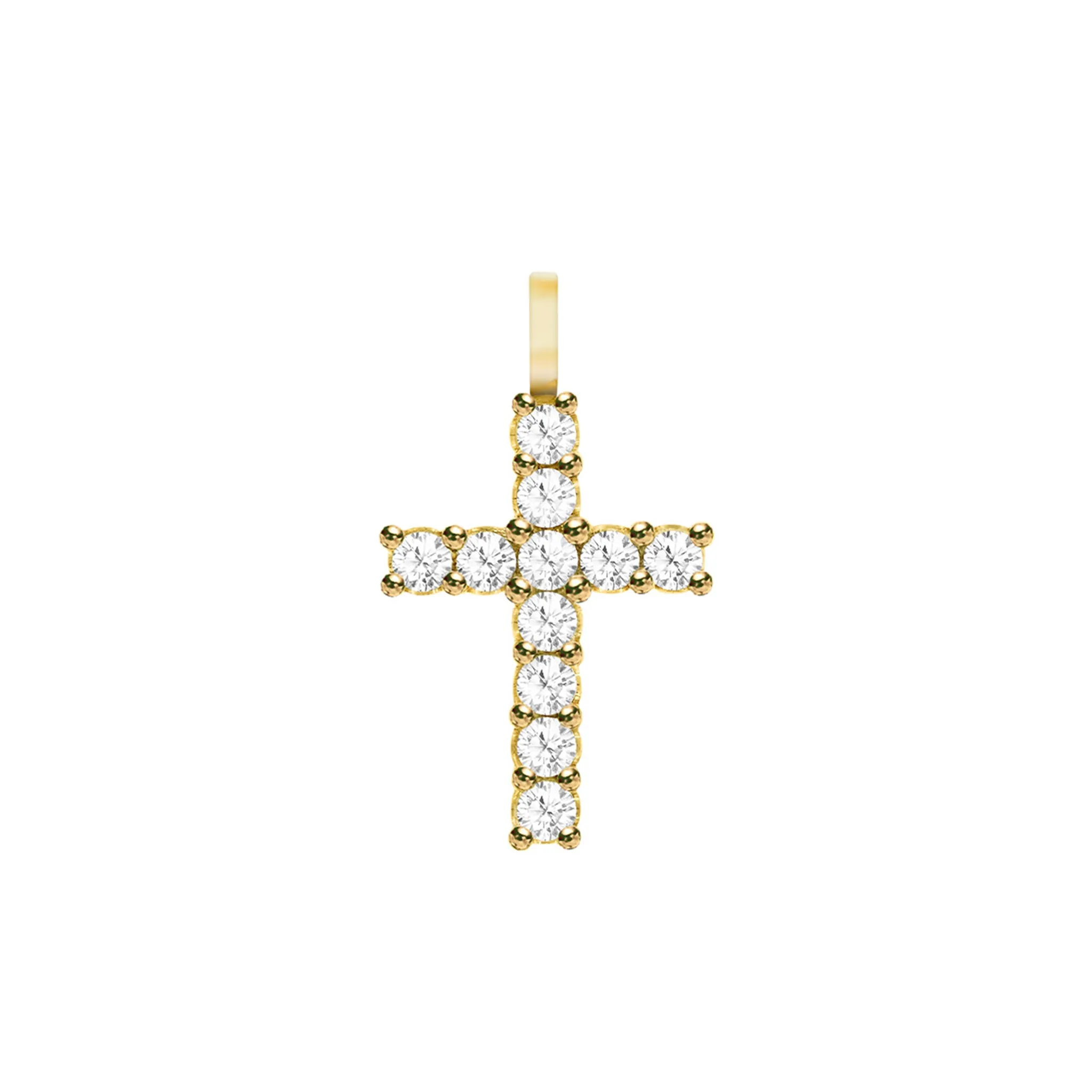 Rosecliff Cross Diamond Pendant in 14k Gold (April) sold by Haverhill