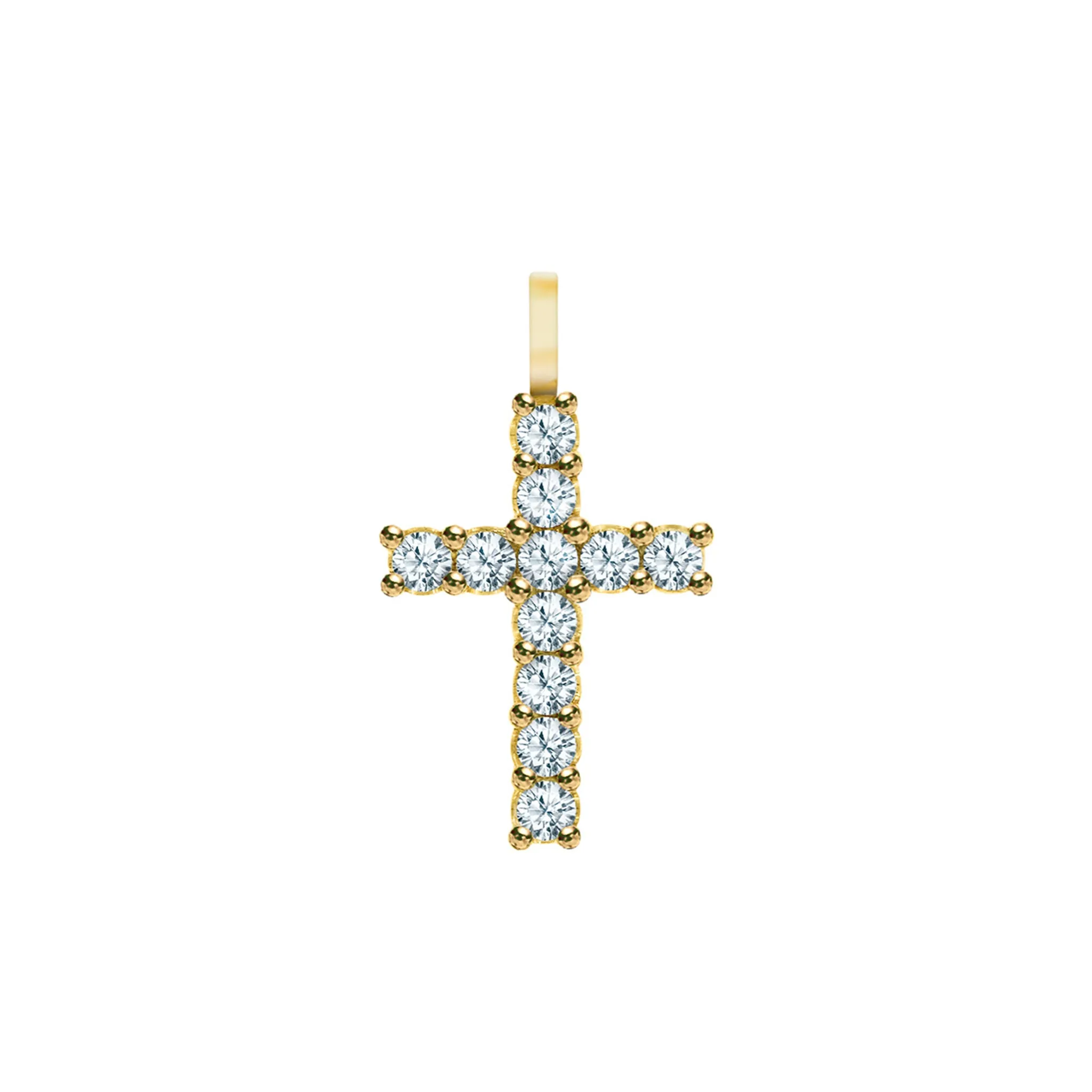 Rosecliff Cross Aquamarine Pendant in 14k Gold (March) sold by Haverhill
