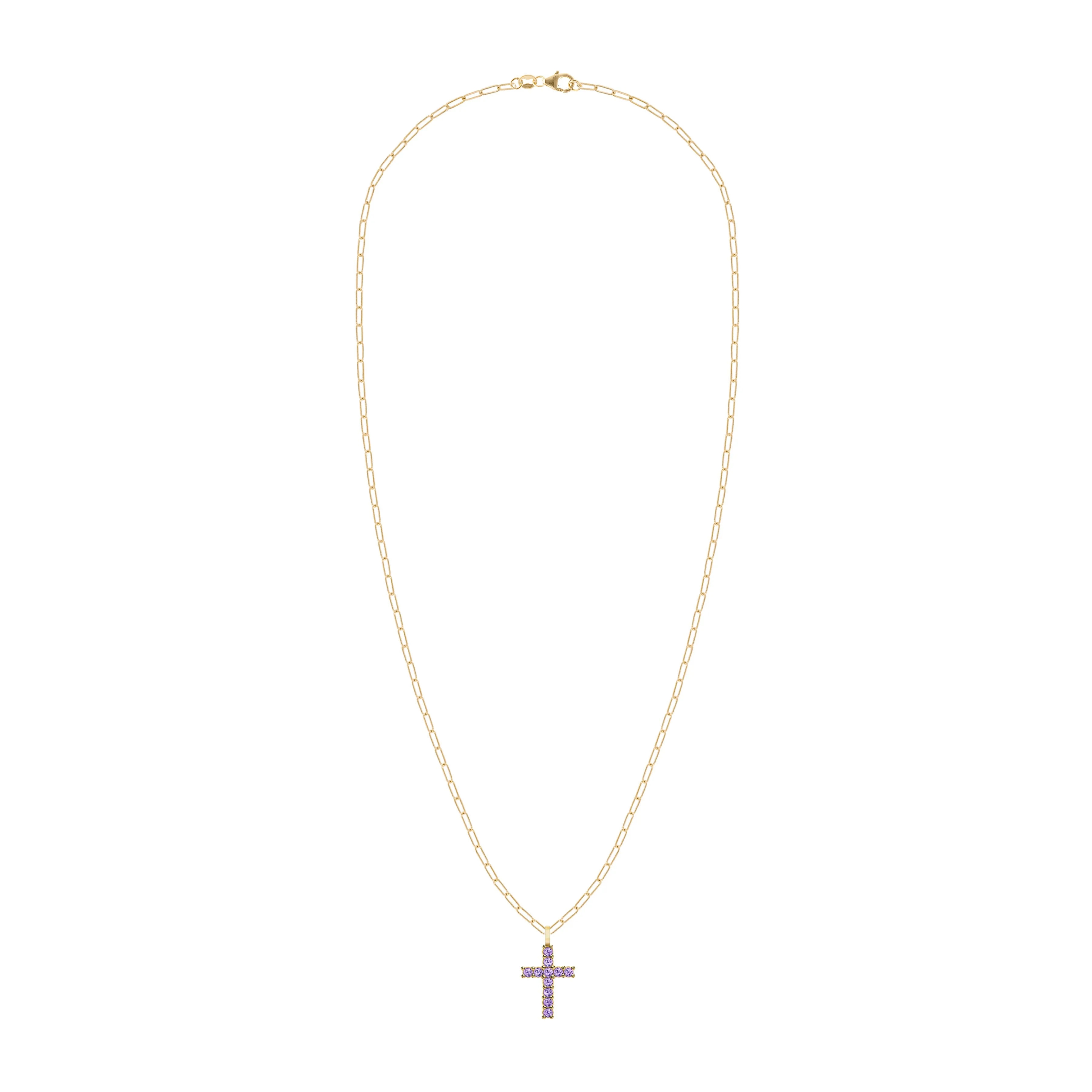 Rosecliff Cross Amethyst Pendant in 14k Gold (February) sold by Haverhill product image thumbnail 4
