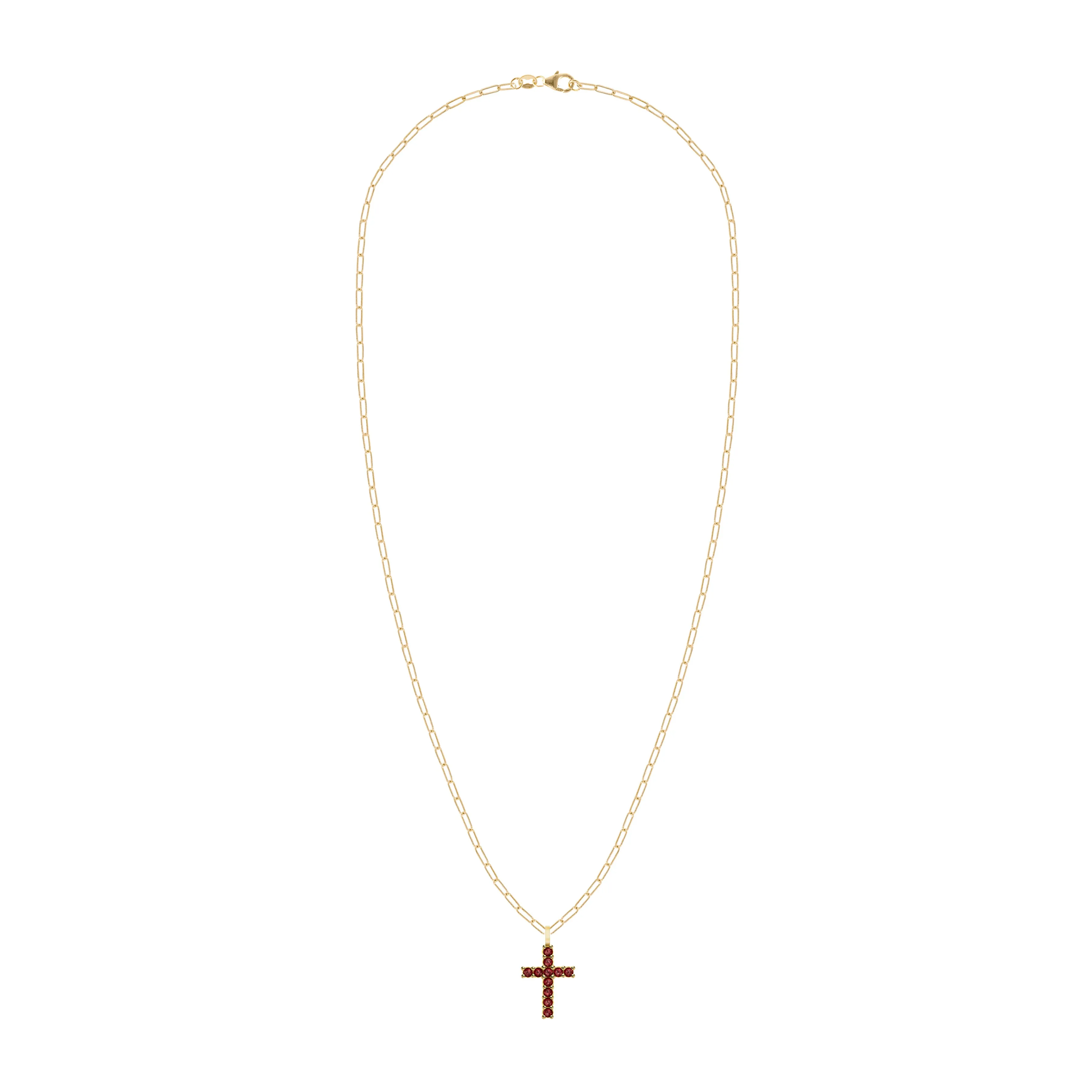Rosecliff Cross Garnet Pendant in 14k Gold (January) sold by Haverhill product image thumbnail 4