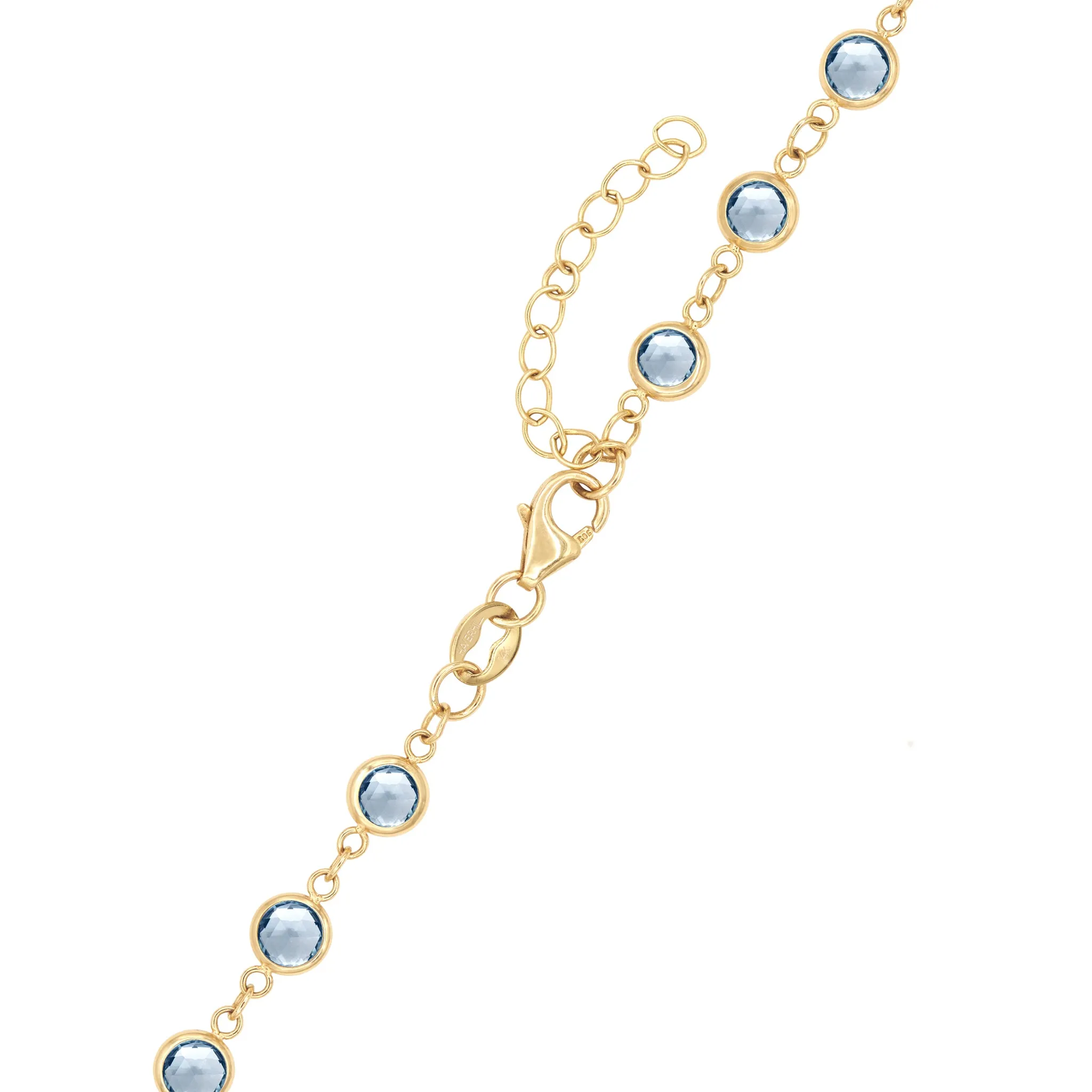 Rosecliff Diamond Small Circle & Newport Aquamarine Necklace in 14k Gold (March) sold by Haverhill product image thumbnail 5