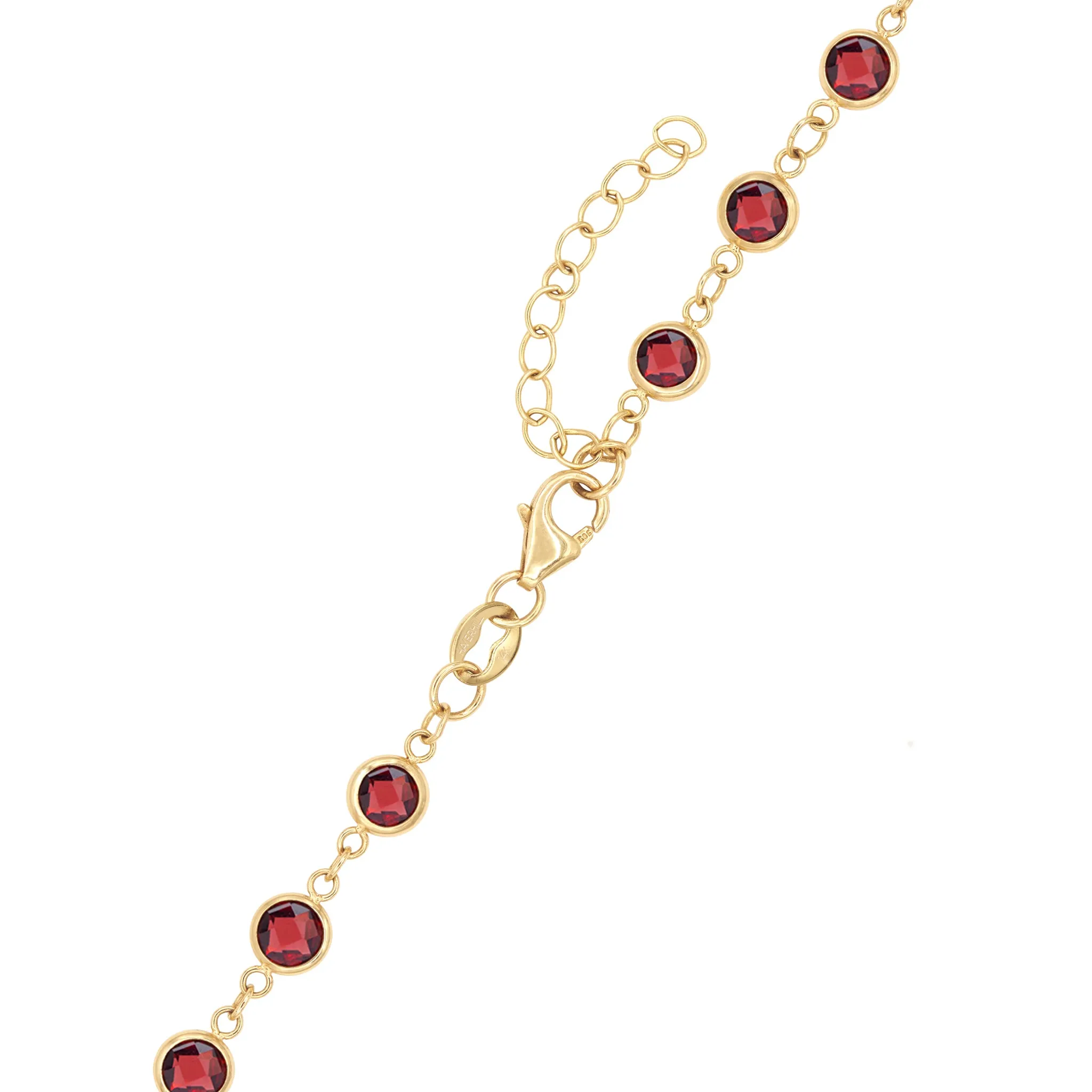 Rosecliff Diamond Small Circle & Newport Garnet Necklace in 14k Gold (January) sold by Haverhill product image thumbnail 5
