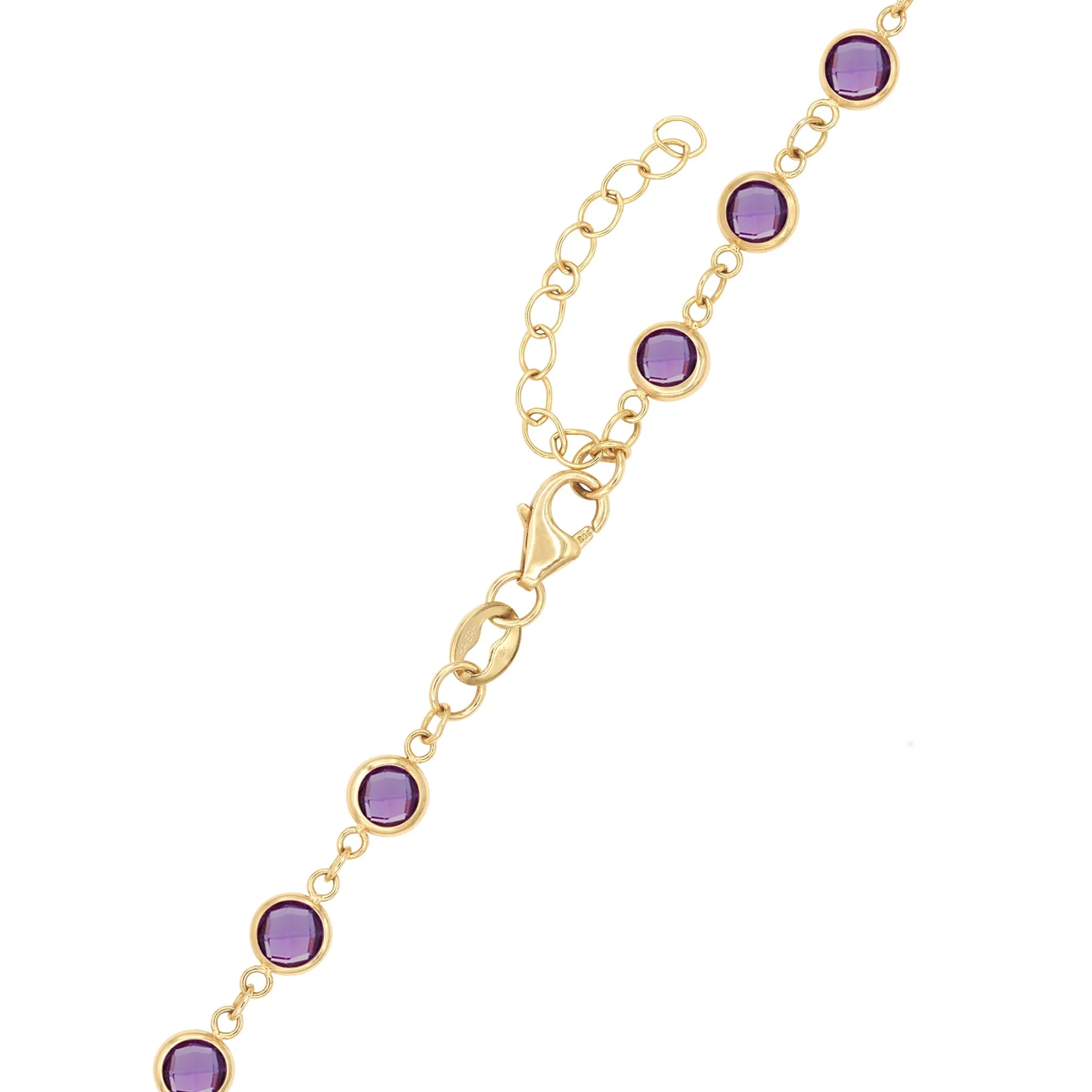 Rosecliff Diamond Small Circle & Newport Amethyst Necklace in 14k Gold (February) sold by Haverhill product image thumbnail 5